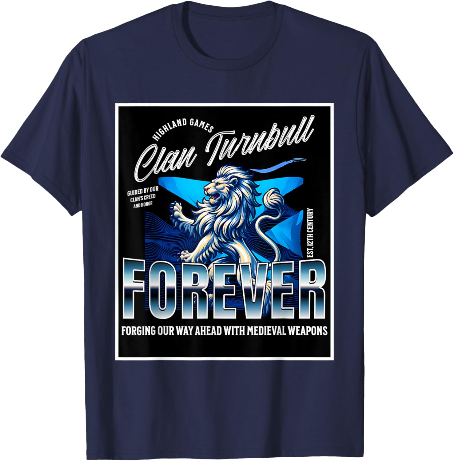Clan Turnbull Strength and Honor Lion Roots T-Shirt for Family Pride - 13