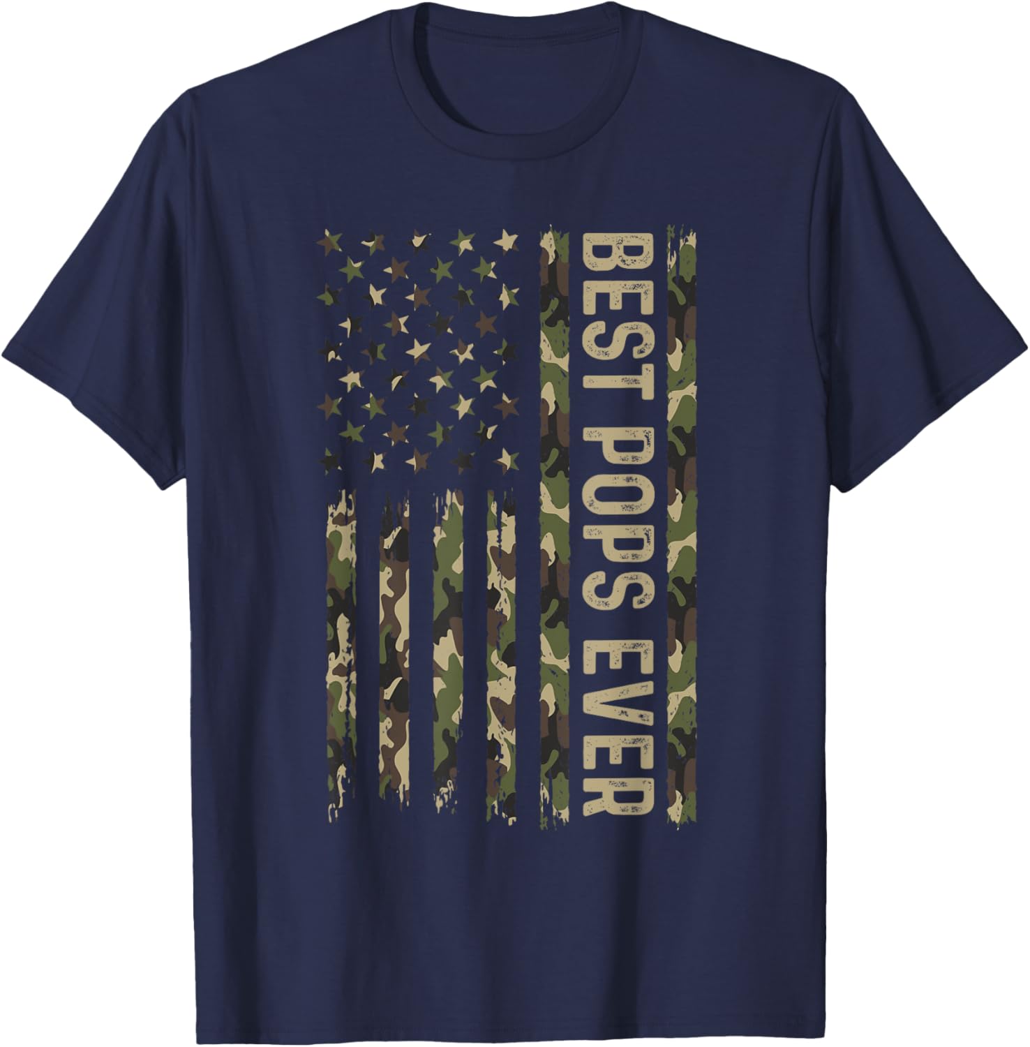 Best Pops Ever Camouflage Flag T-Shirt for Father's Day Gifts - 20