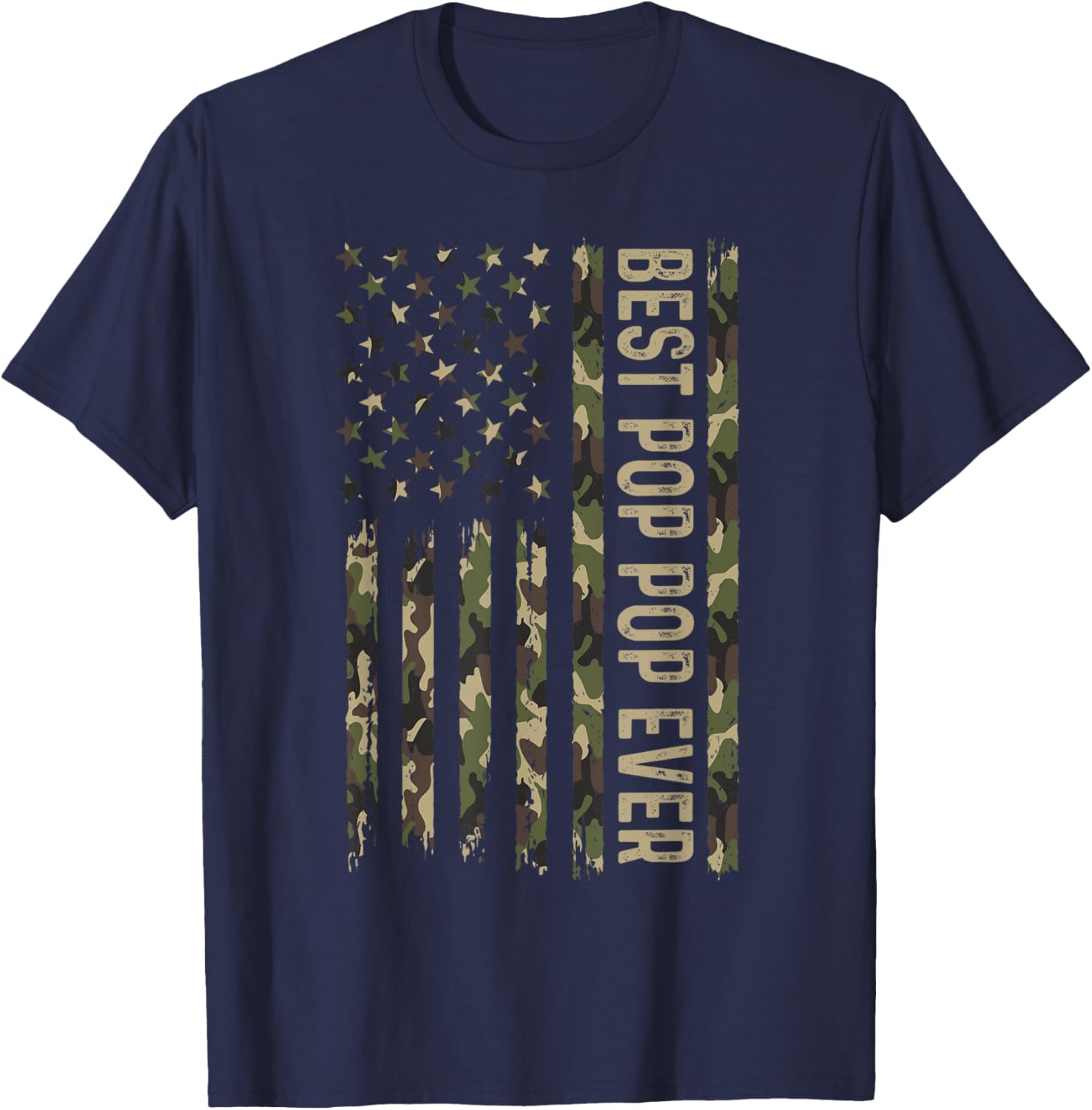 Best Pop Pop Ever Military Camouflage Flag T-Shirt for Dads - 11