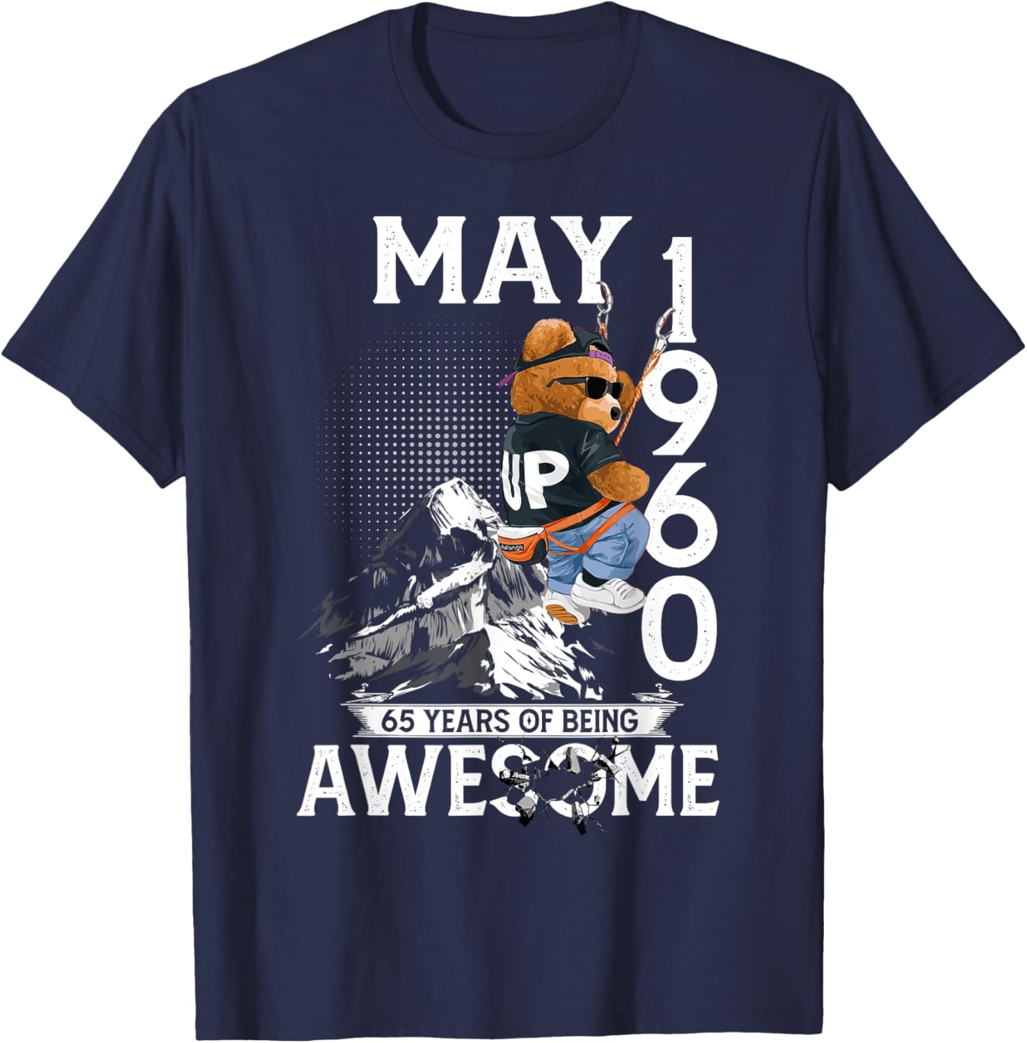 65th Birthday Bear Legends T-Shirt for Men May 1960 Vintage Style - 28