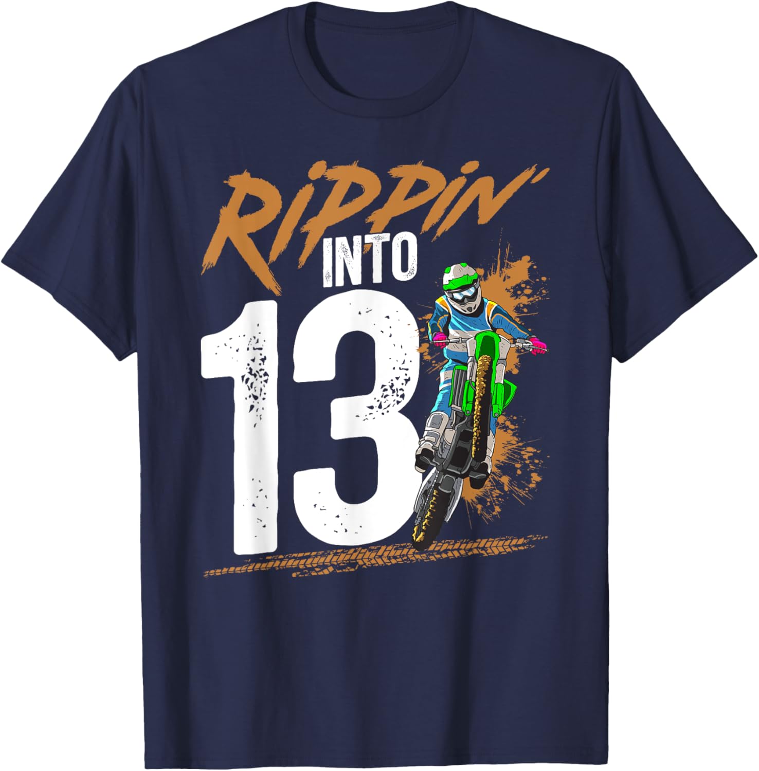 Cool 13th Dirt Bike Birthday Party T-Shirt for Young Bikers - 7
