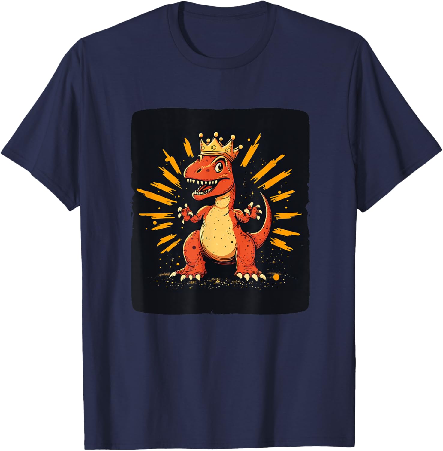 Cool Red Dinosaur Costume T-Shirt with Crown for King Lovers - 14