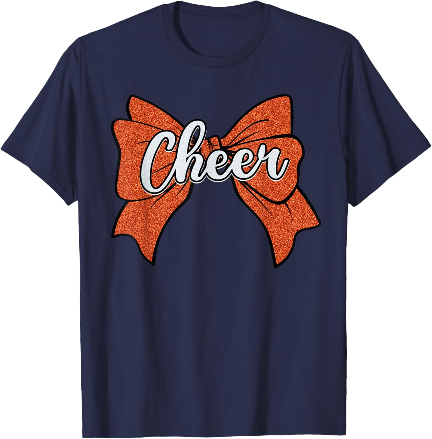 Coquette Orange Cheer Bow Sport T-Shirt for Cheerleaders and Fans - 27