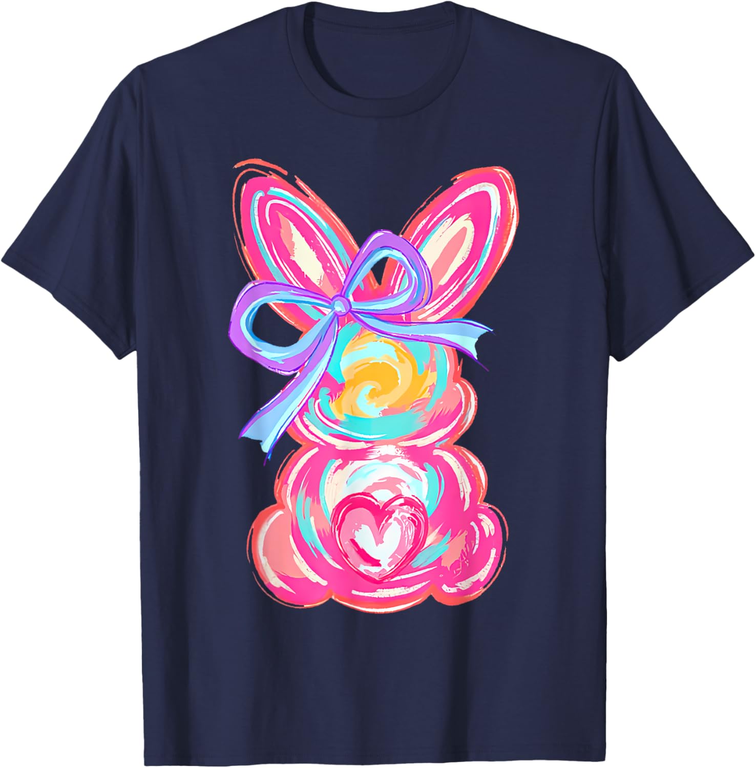 Coquette Bow Bunny Easter Shirt for Women and Girls Fun T-Shirt - 2