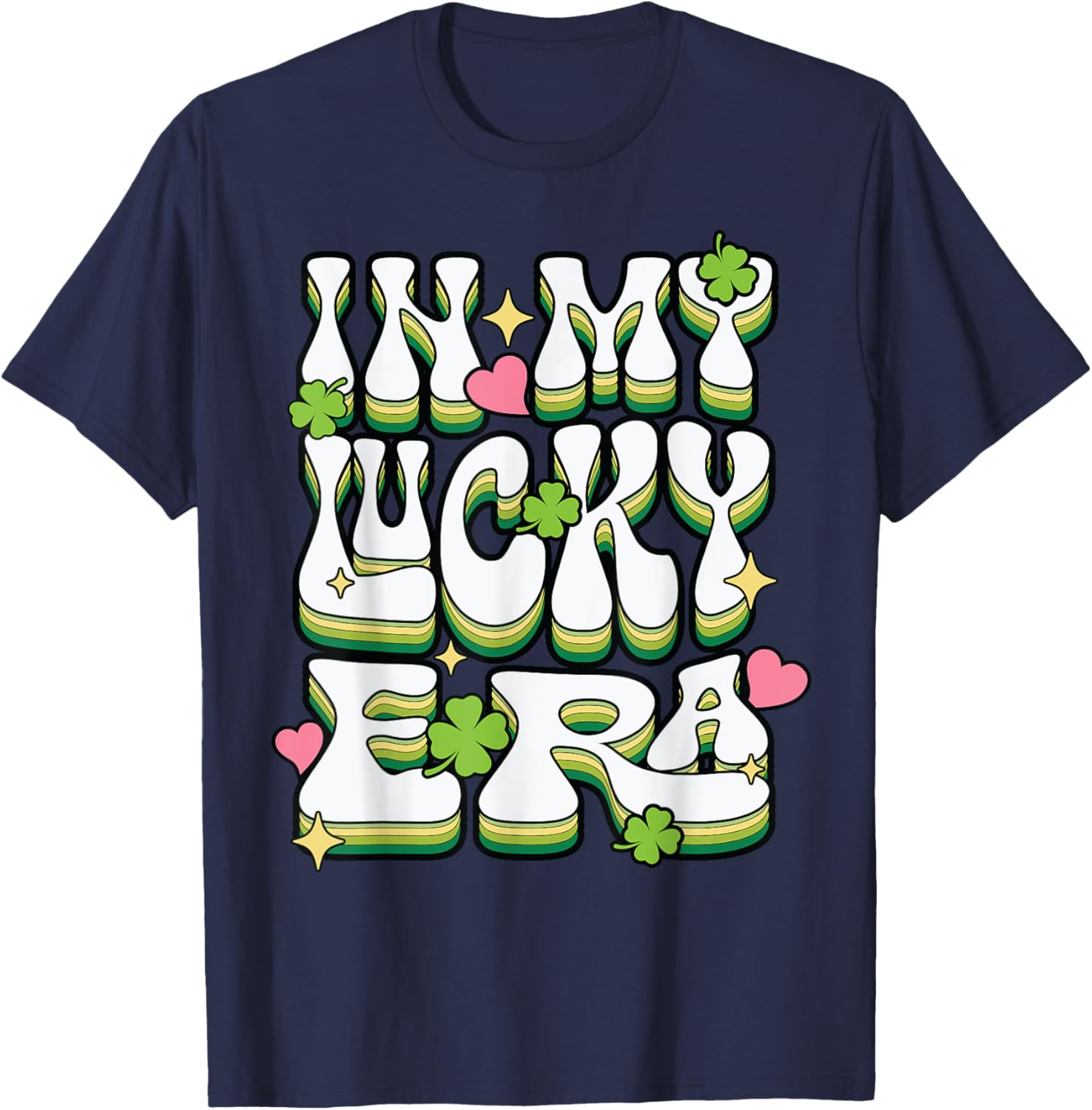St Patricks Day Lucky Era Funny Irish Shamrock Groovy T-Shirt - 22