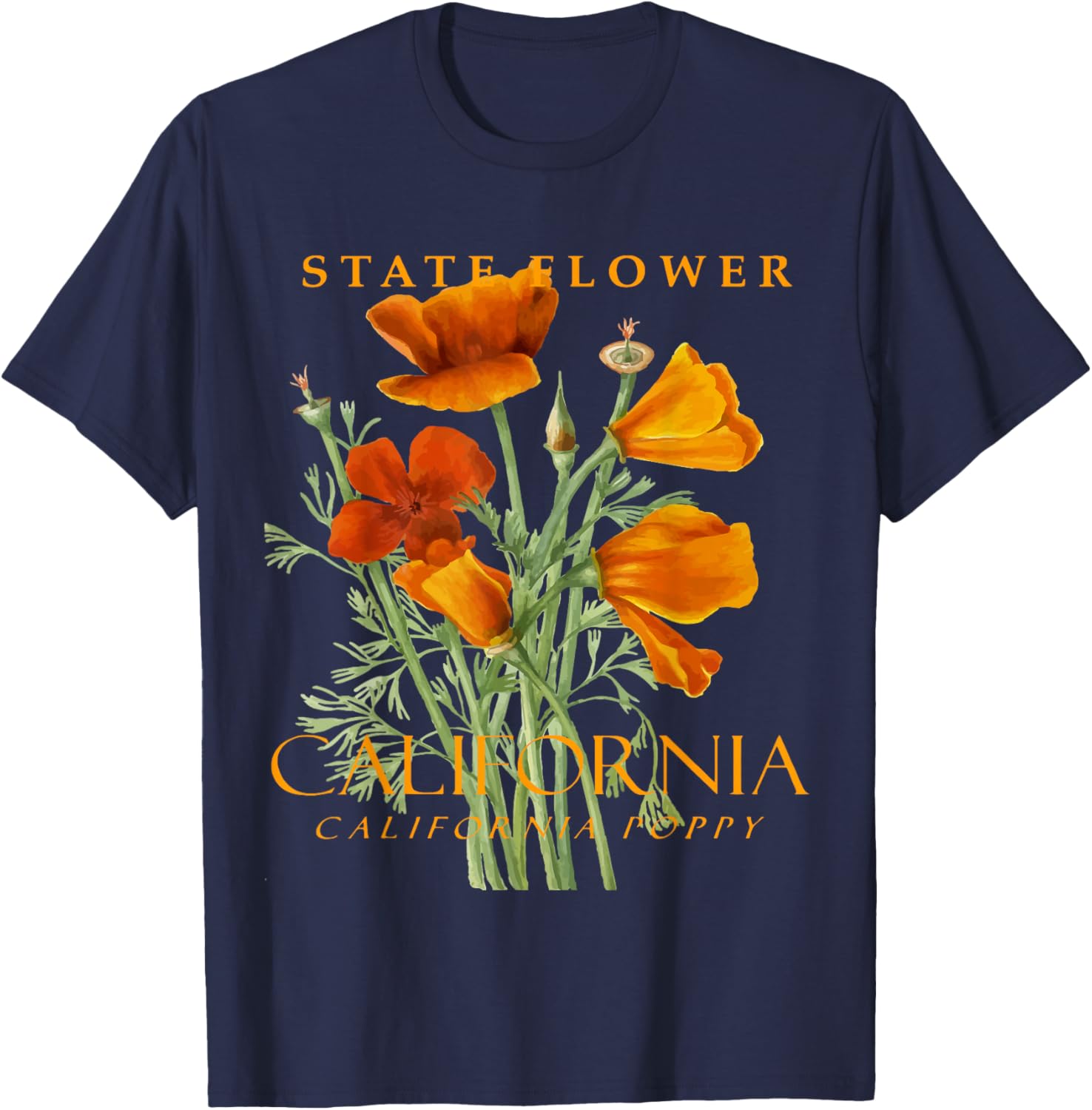 California Poppy T-Shirt for Nature Lovers - Stylish Floral Apparel - 4