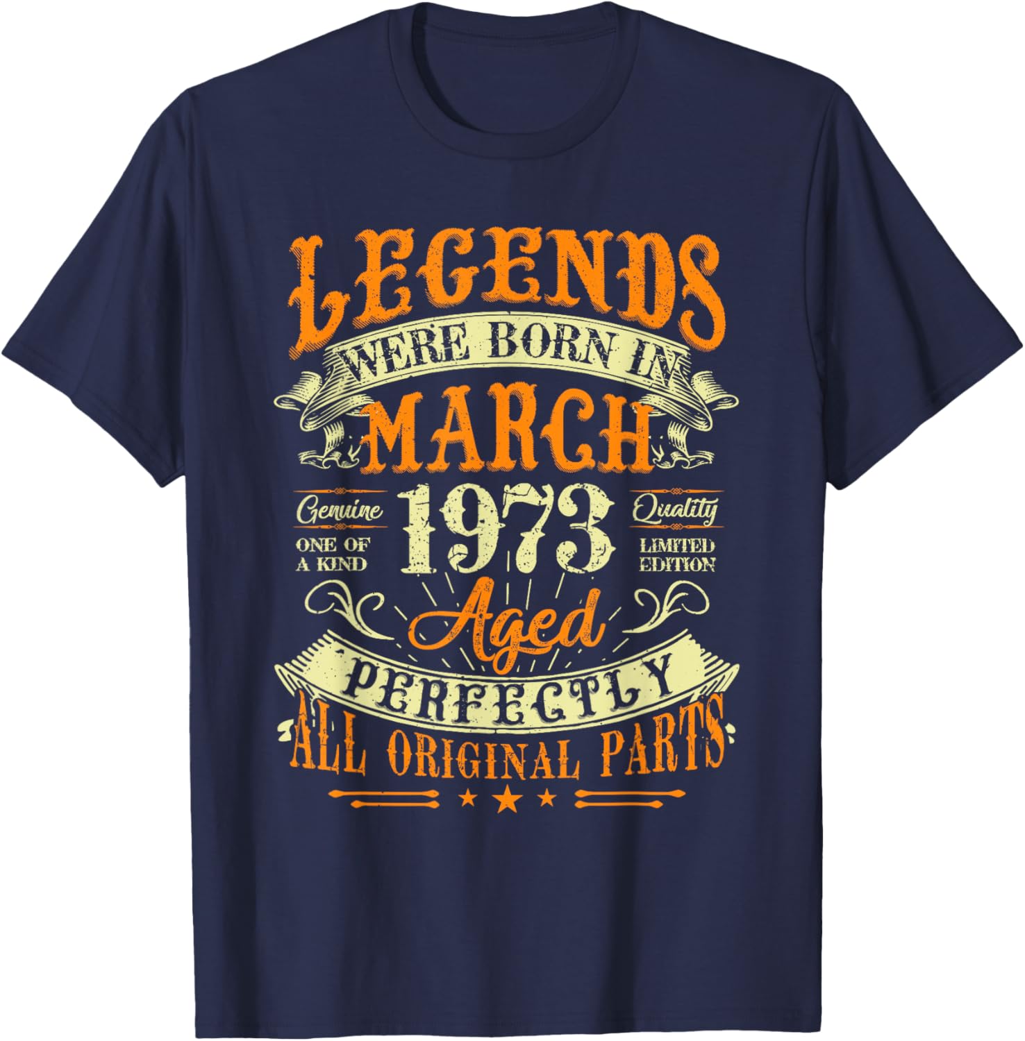 52nd Birthday Gift T-Shirt for Legends Born in March 1973 - 3