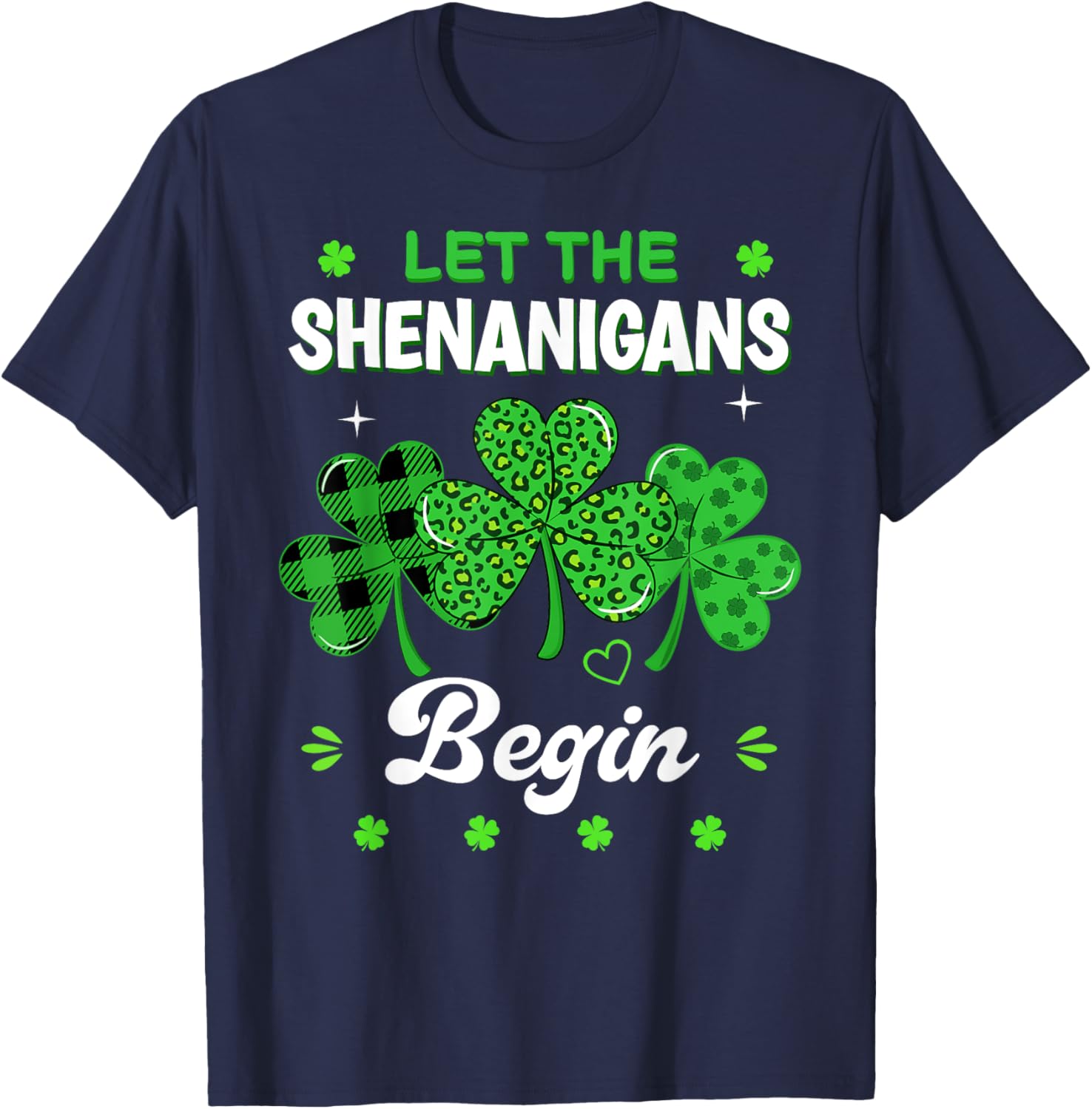 St Patricks Day Shamrock Leopard Print T-Shirt for Men and Women - 17