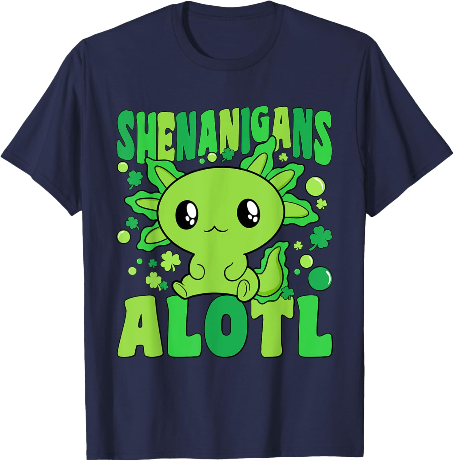 Cute Axolotl St Patricks Day T-Shirt for Kids - Fun Alotl Design - 22