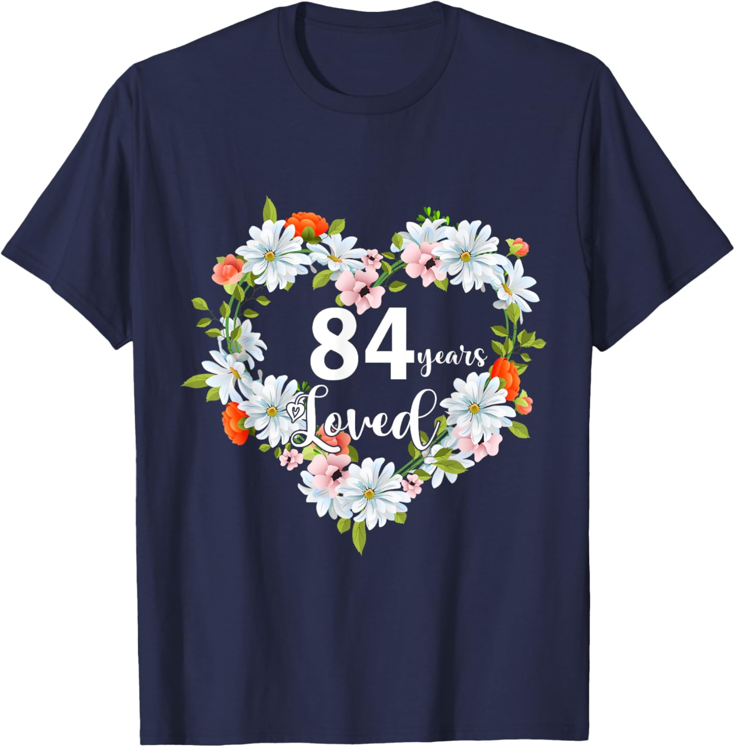 84th Birthday Gift T-Shirt for Women - 84 Years Loved 1941 Design - 3