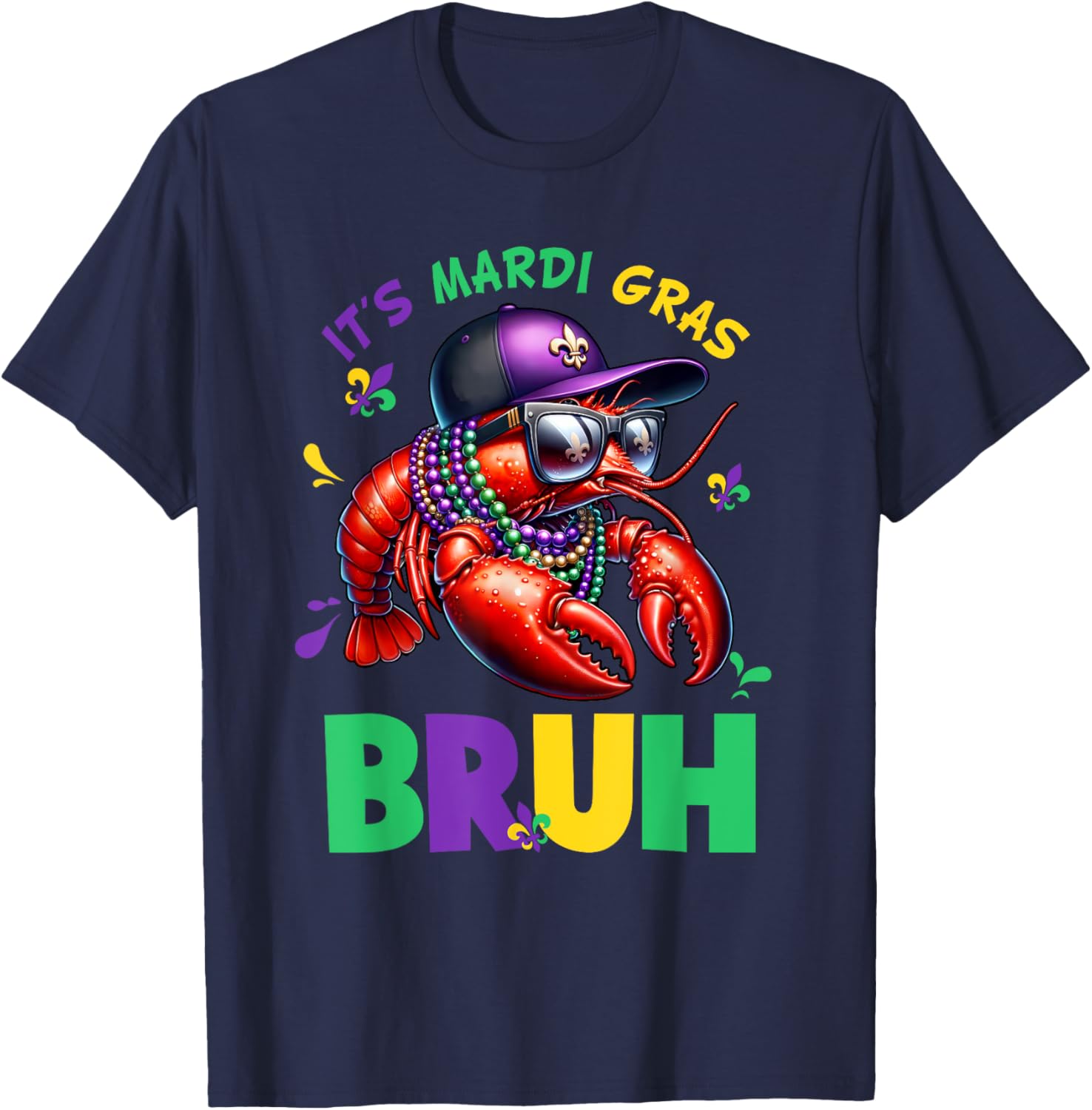 Cute Bruh Mardi Gras Crawfish T-Shirt for Kids - Fun Festival Fashion - 1