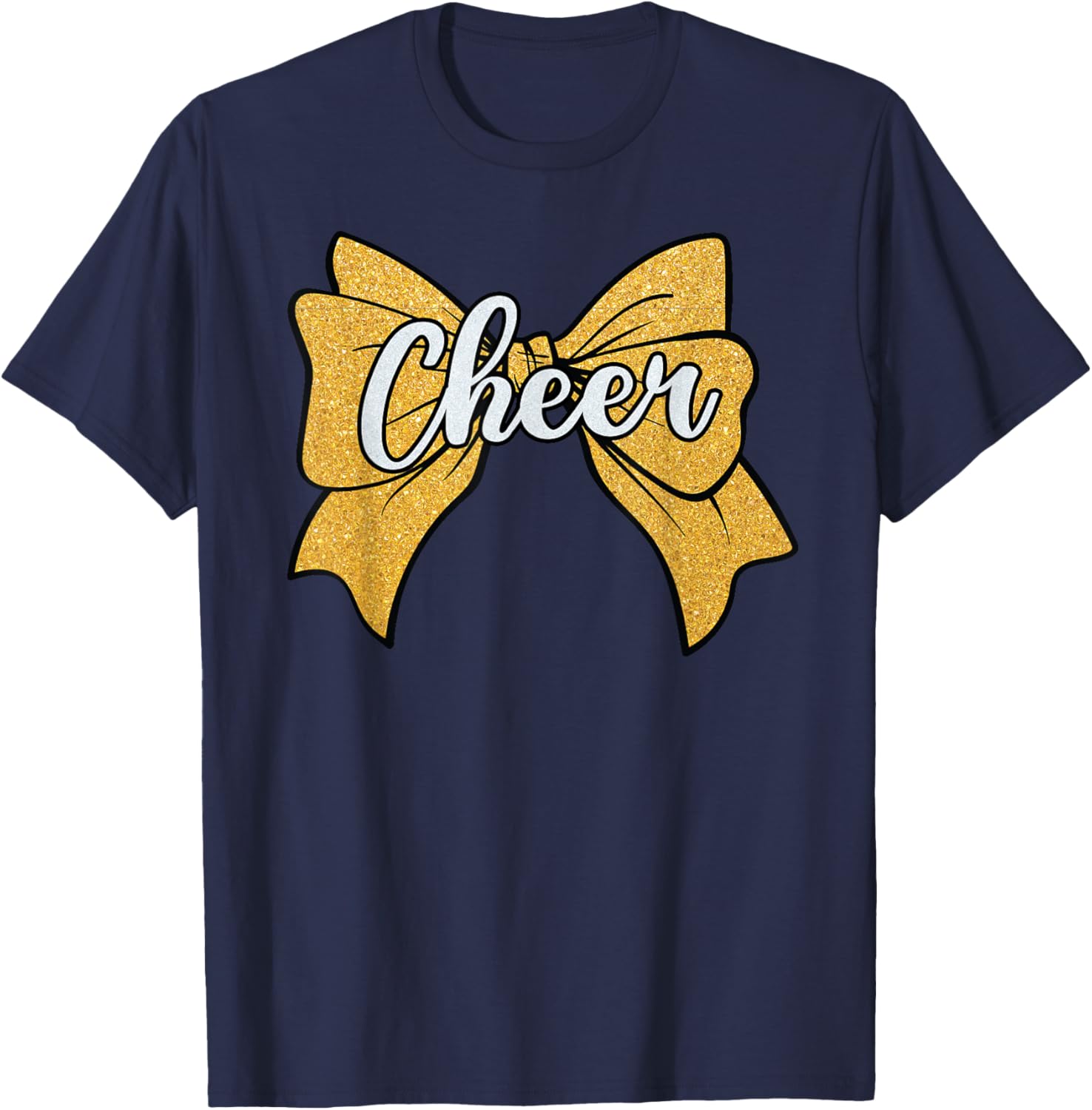 Coquette Yellow Cheerleader T-Shirt with Cheer Bow for Sport Fans - 19