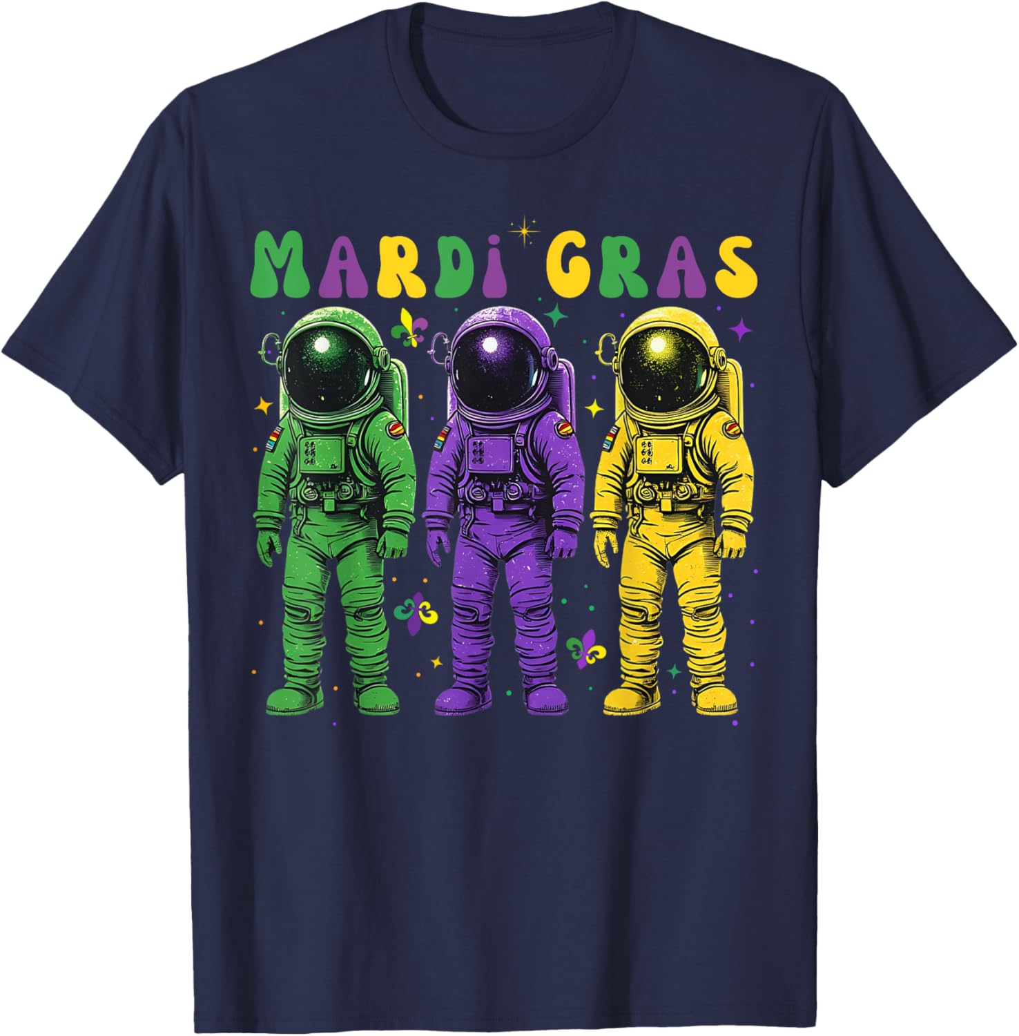 Astronaut Mardi Gras T-Shirt - Groovy New Orleans Carnival Fashion - 6