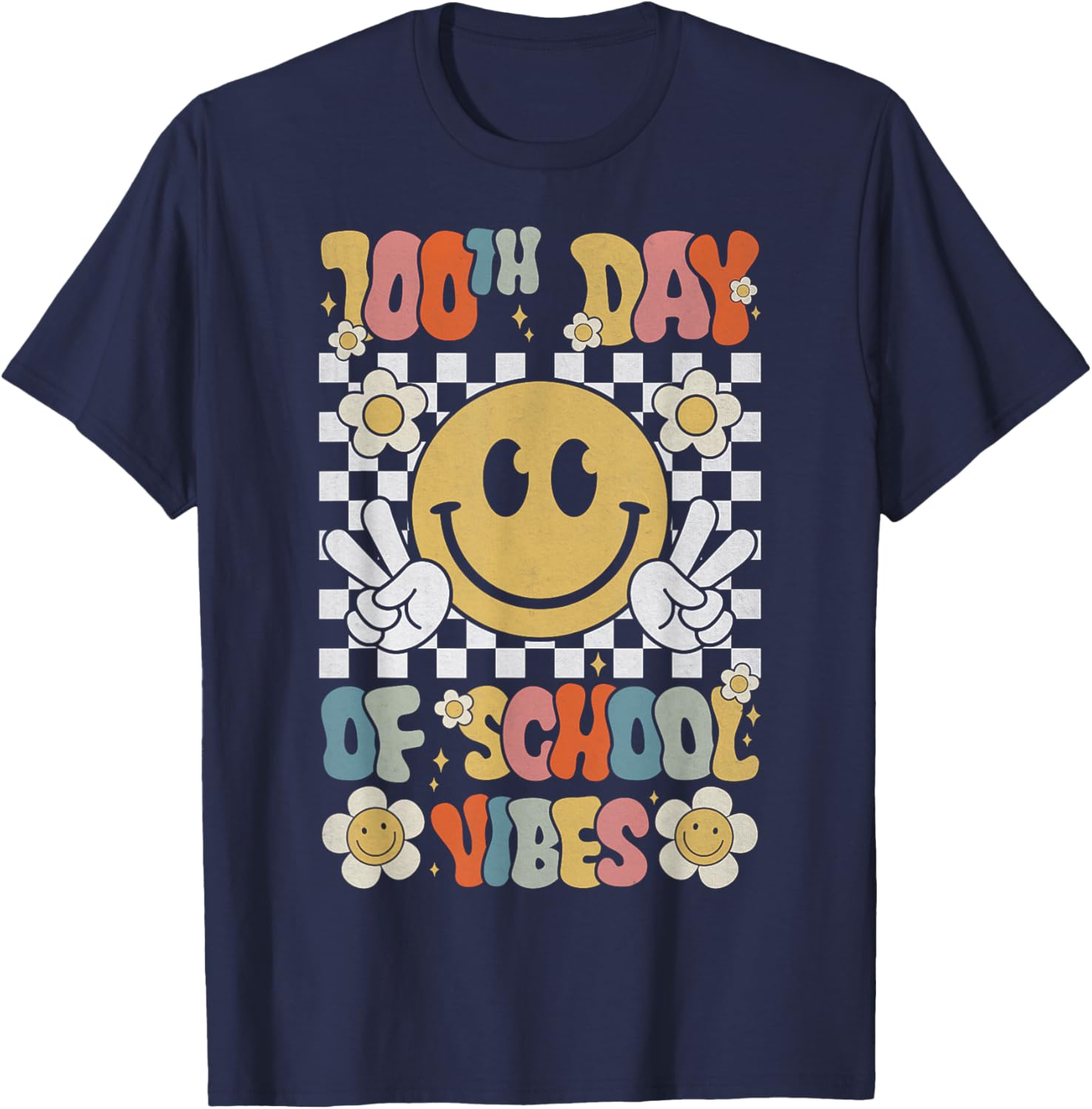 Cute 100th Day of School Smile Face T-Shirt for Kids Celebration - 5