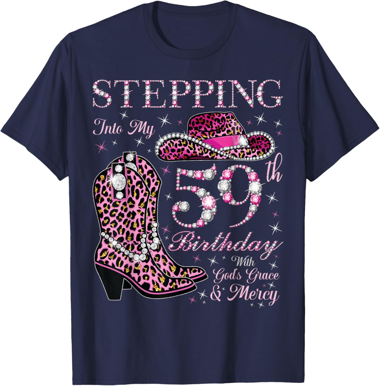 Celebrate 59 with Grace Mercy T-Shirt for Birthday Joy and Style - 9