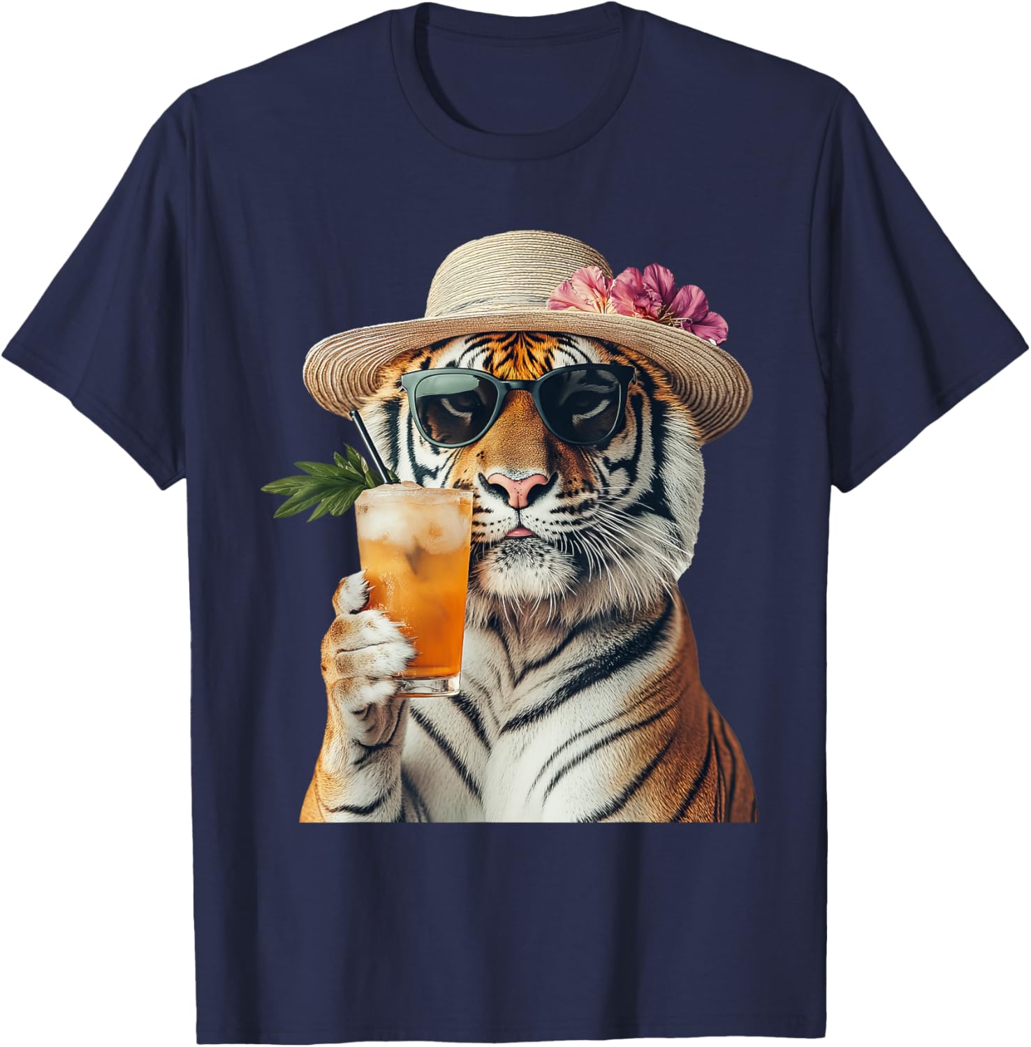 Stylish Tiger Cocktail T-Shirt for Fun Casual Wear and Unique Style - 12