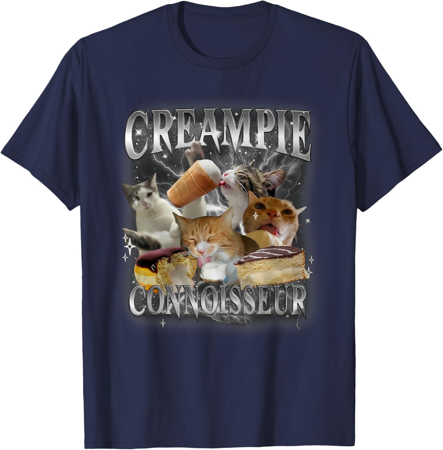 Funny Cat Meme T-Shirt for Adults - Creampie Connoisseur Humor - 7