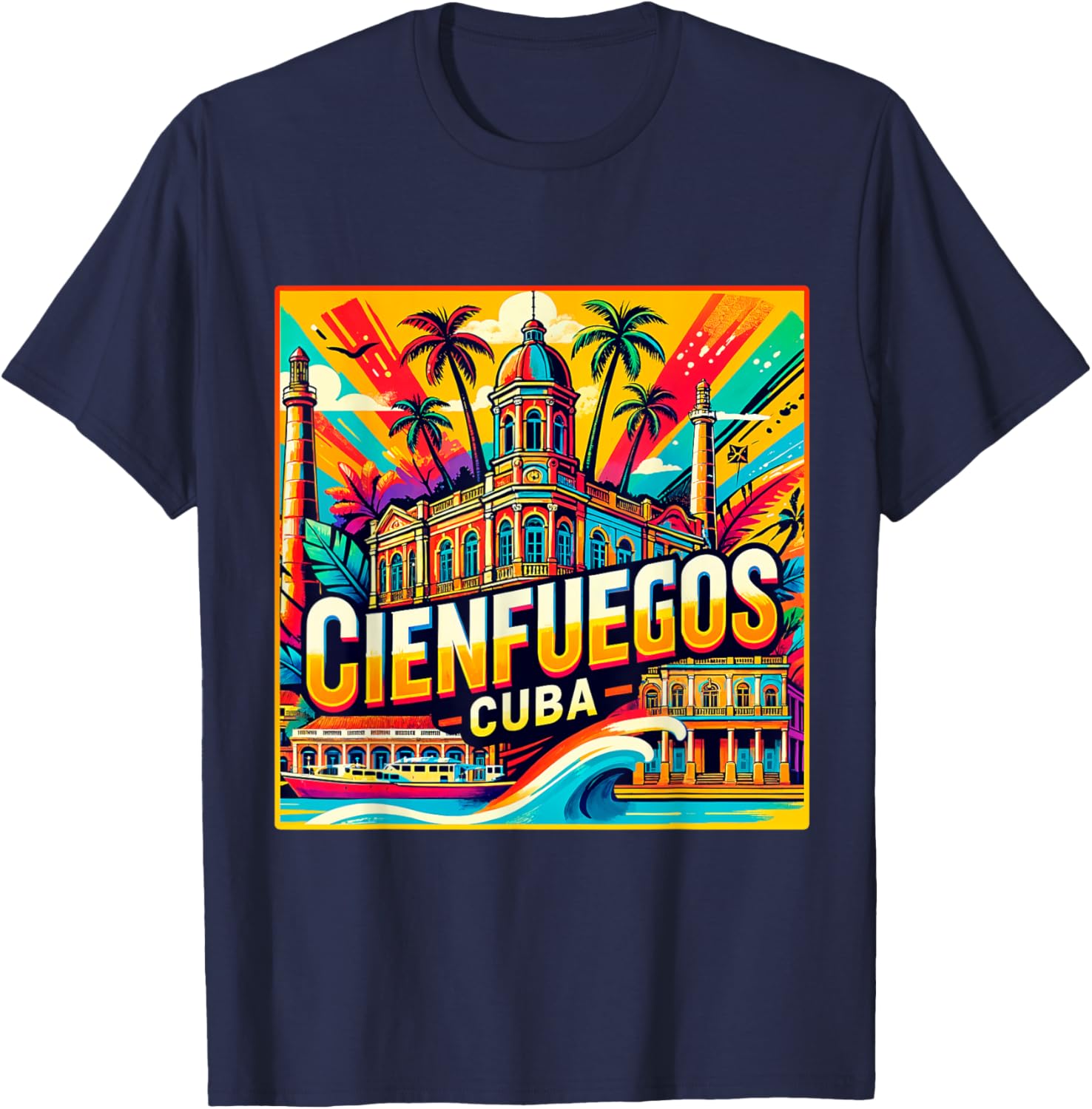 Cienfuegos Cuba Vintage Retro T-Shirt for Family Trips and Adventures - 1
