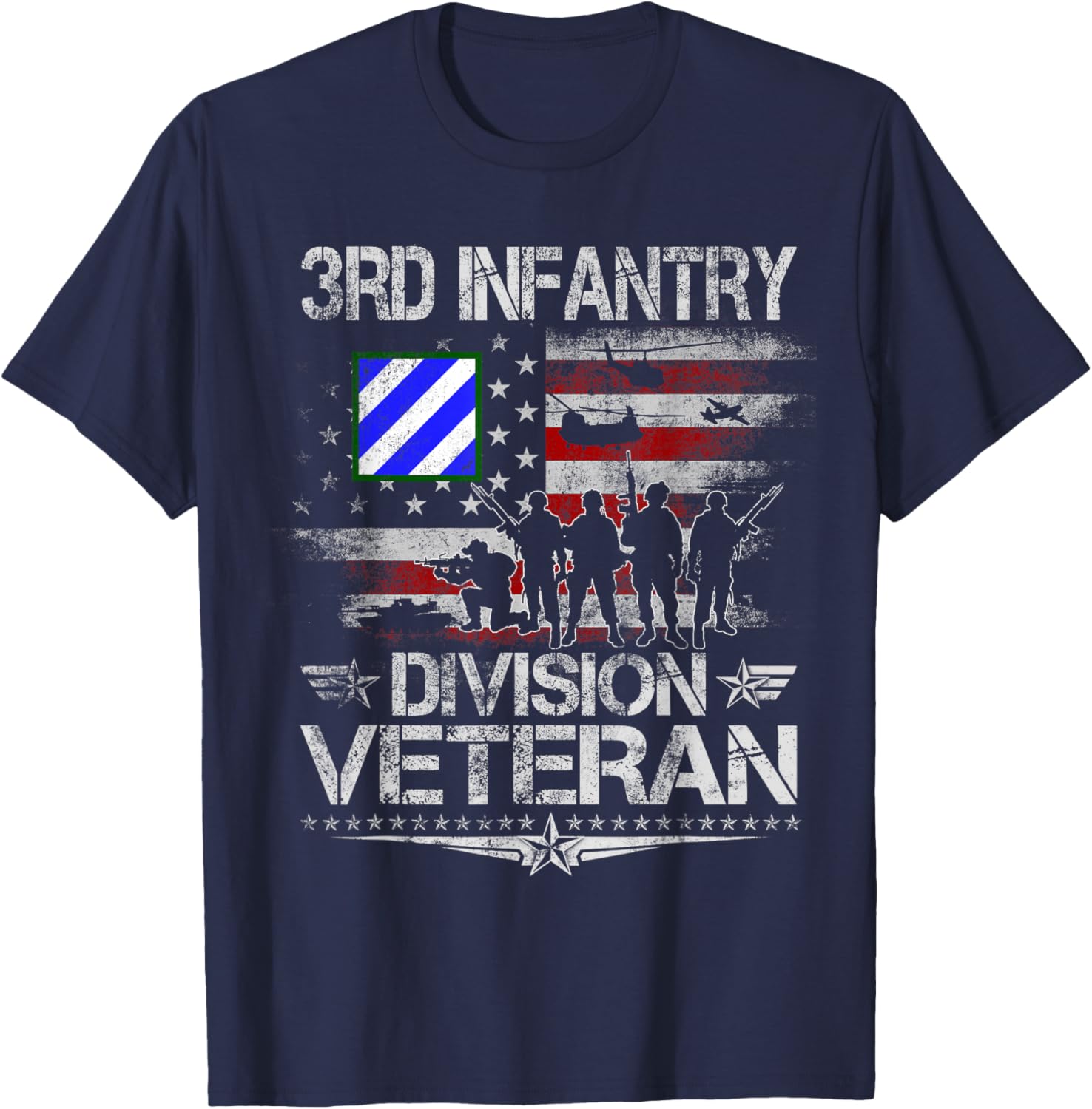 3rd Infantry Division Veteran US Flag T-Shirt for Military Pride - 1