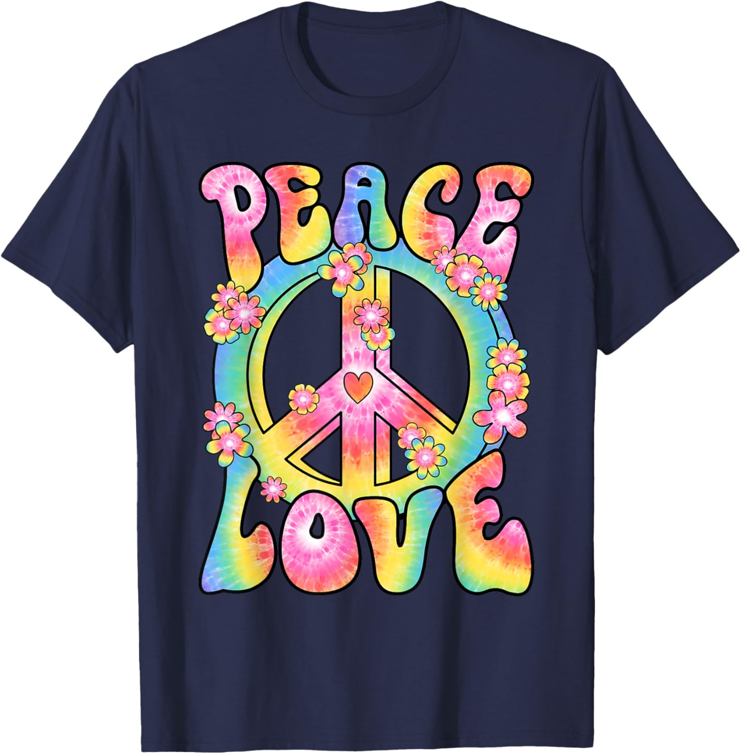 Retro Hippy Costume T-Shirt Peace Love 60s 70s Vintage Outfit - 29