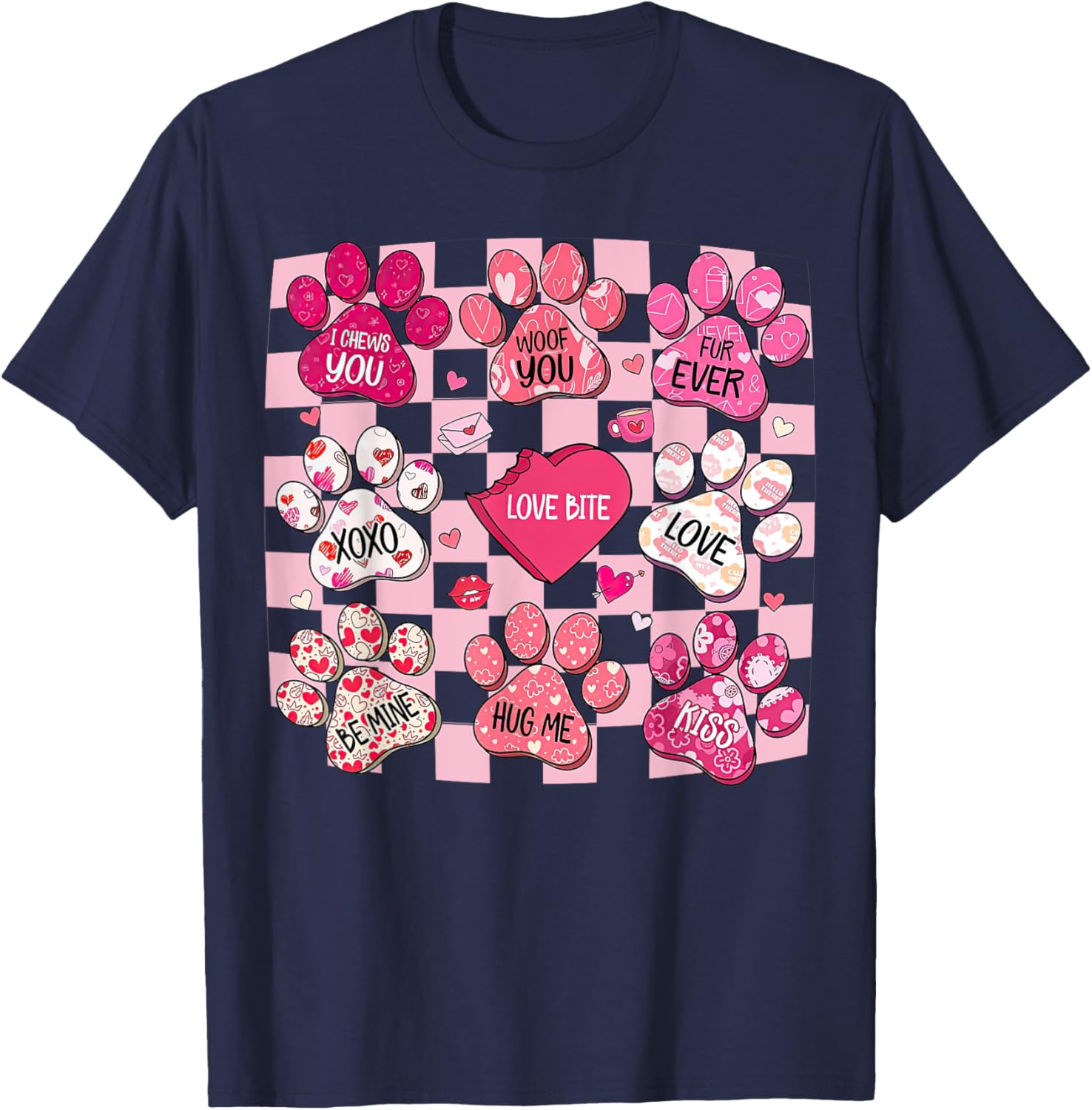 Cute Dog Paw Heart T-Shirt for Valentine's Day - Perfect Gift for Dog Lovers - 2