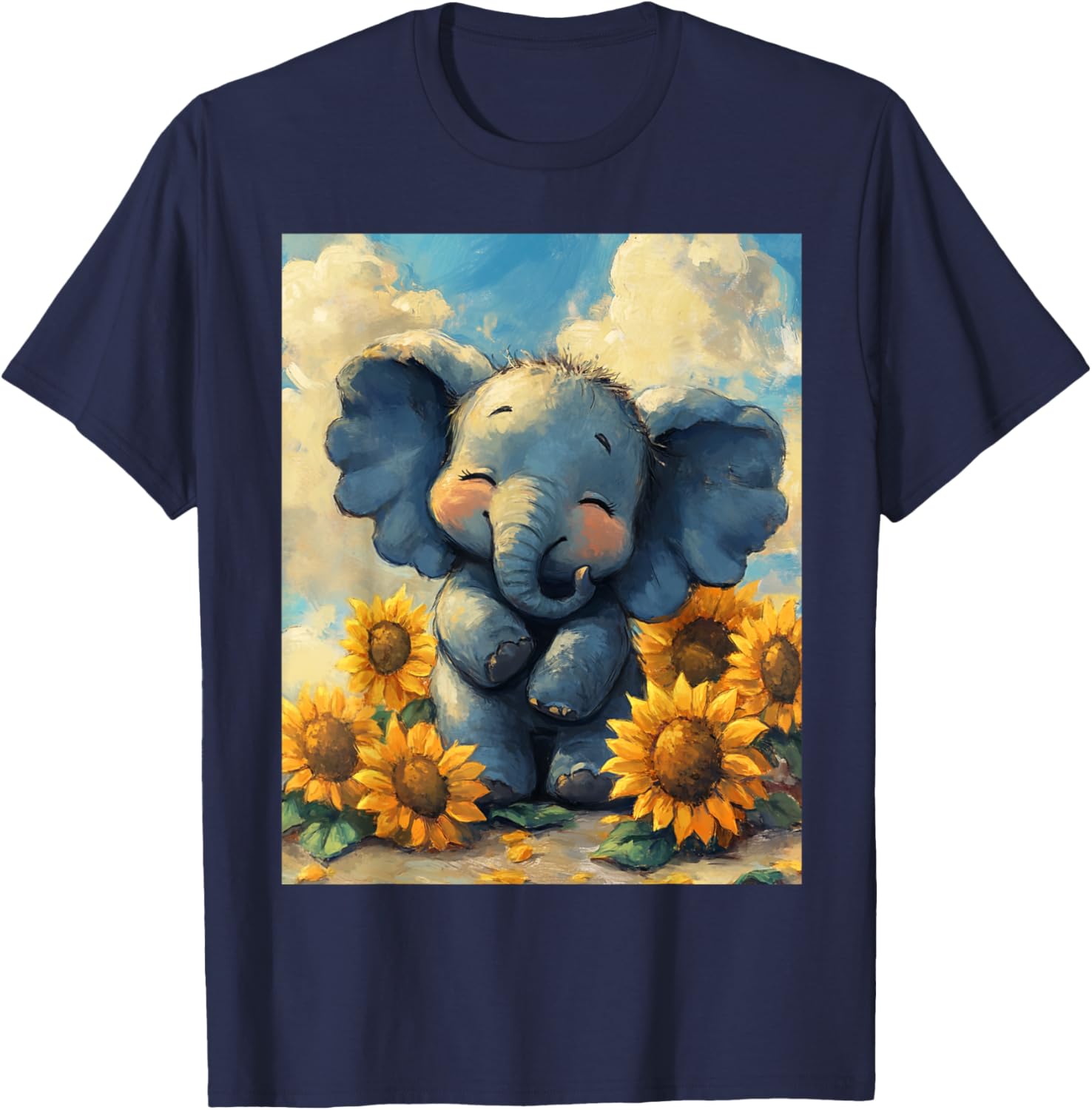 Adorable Sunflower Elephant T-Shirt for Kids - Perfect for Boys and Girls - 12