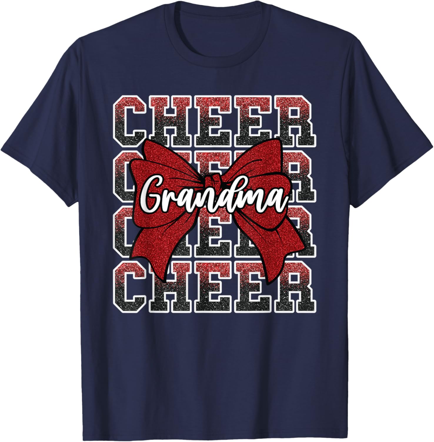Cheer G-Ma Grandma Cheerleader Red T-Shirt for Cheer Fans and Family - 23