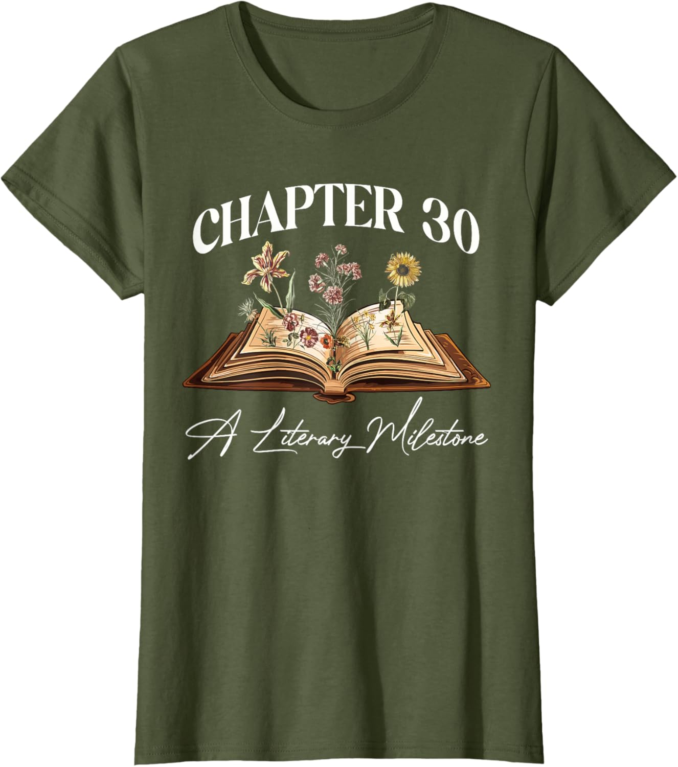Wildflower Book Lover 30th Birthday T-Shirt for Nature Enthusiasts - 14