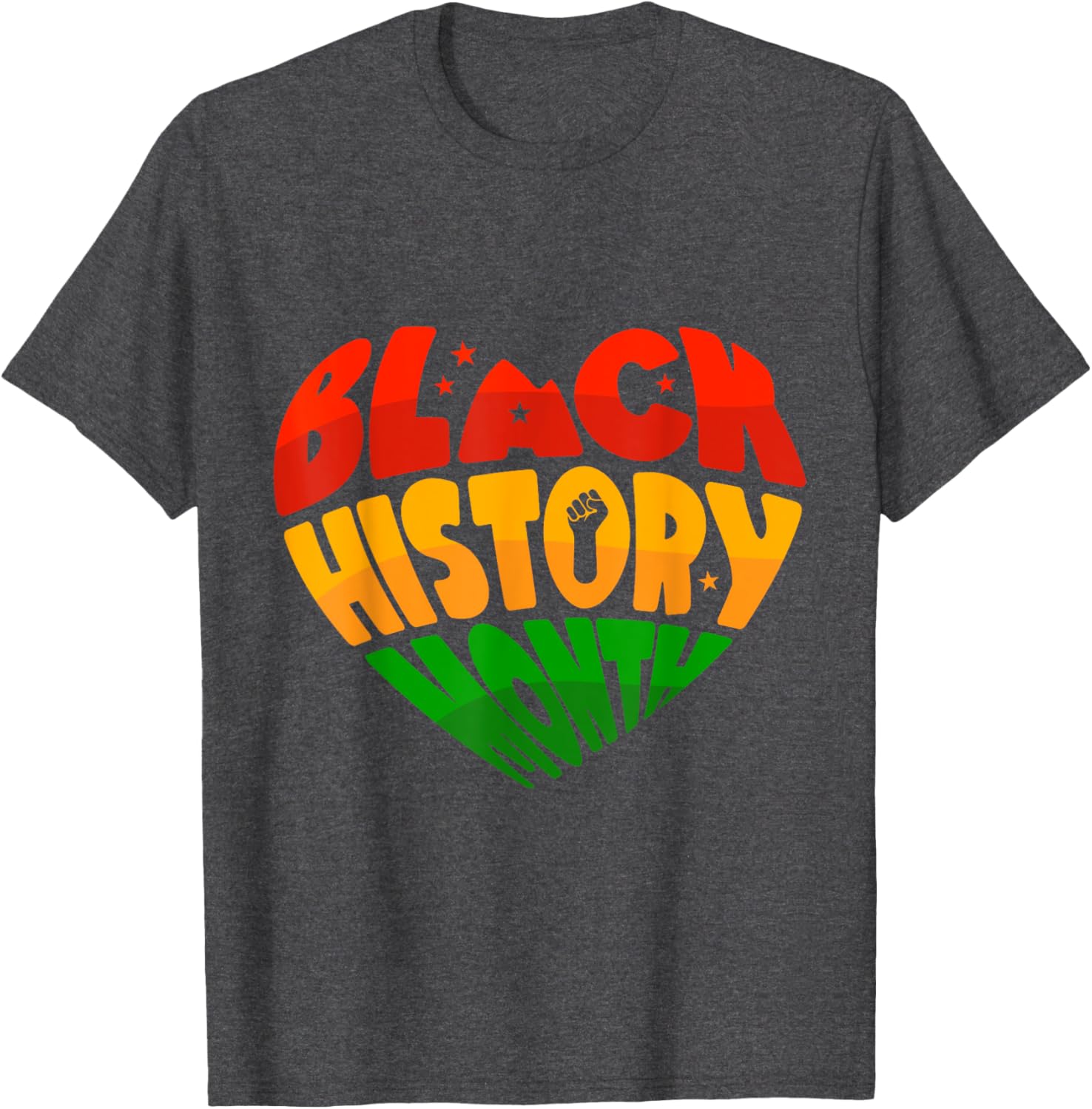 Celebrate Black History Month Heart & Fist T-Shirt for Women, Men & Kids - 9