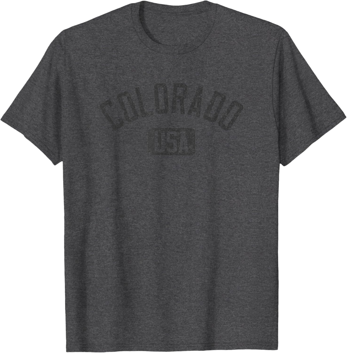 Colorado USA Arched Distressed Black Print T-Shirt for Casual Style - 14