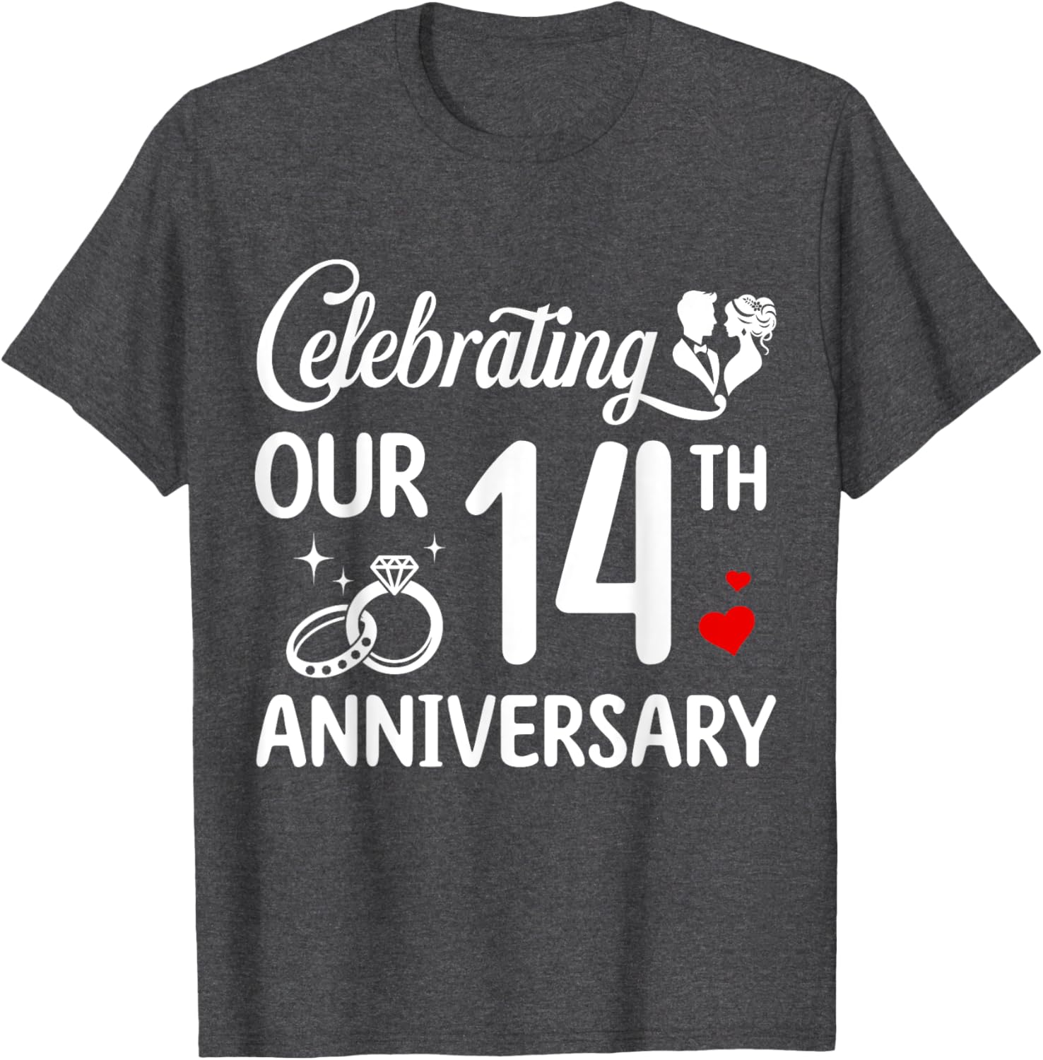 14th Wedding Anniversary T-Shirt for Couples - Celebrate 14 Years of Love - 7