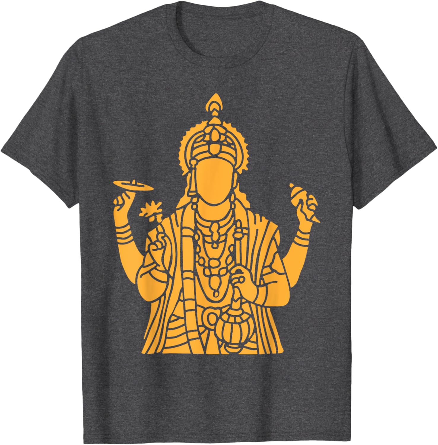 Vishnu Narayana Silhouette T-Shirt for Divine Pooja and Spiritual Wear - 23