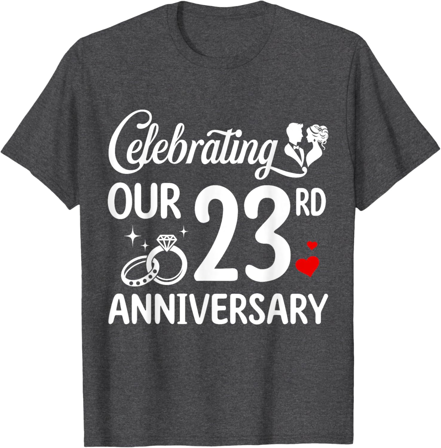 23rd Wedding Anniversary T-Shirt for Him and Her, Celebrate 23 Years of Love - 12