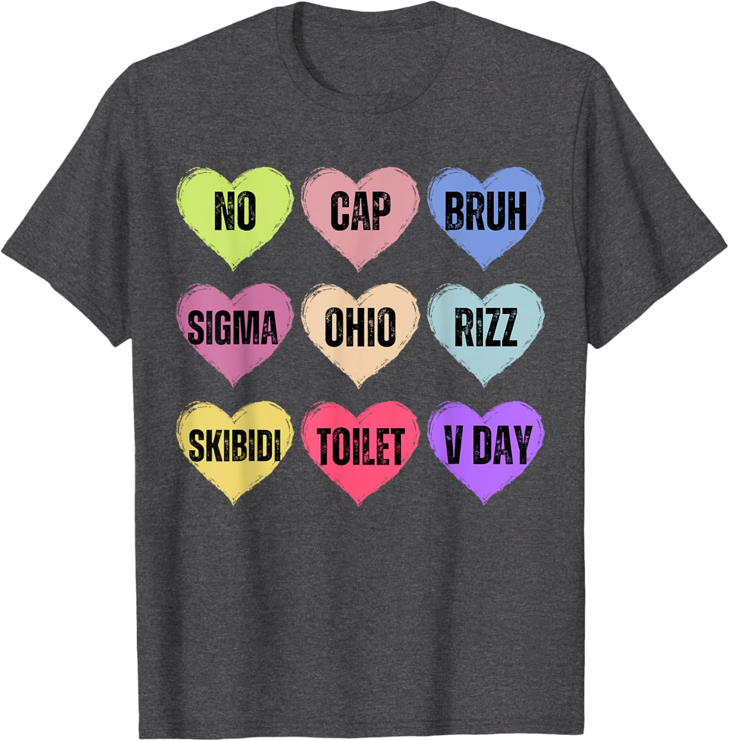Skibidi Valentine's Day Funny Rizz No Cap T-Shirt for Couples - 13