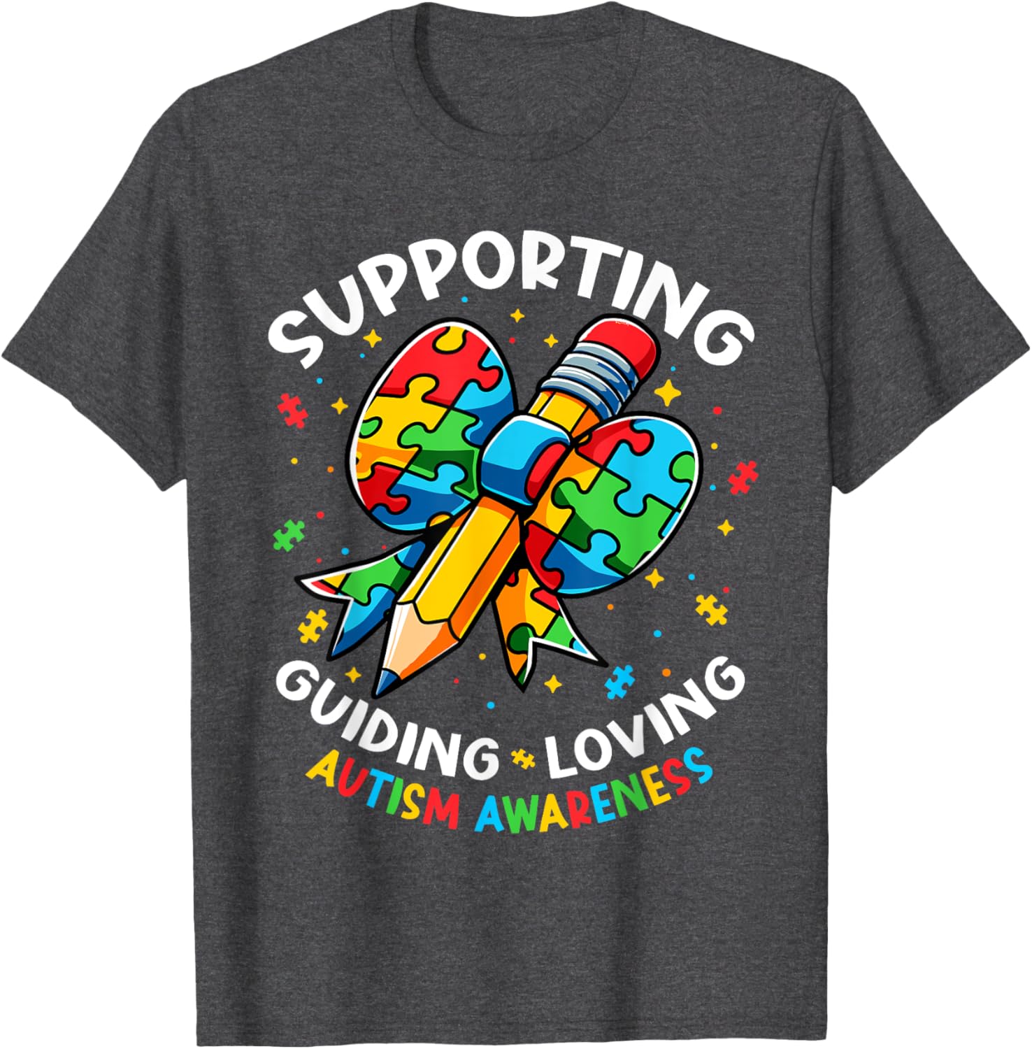 Autism Awareness Teacher Support Guide Love Design T-Shirt for Educators - 6