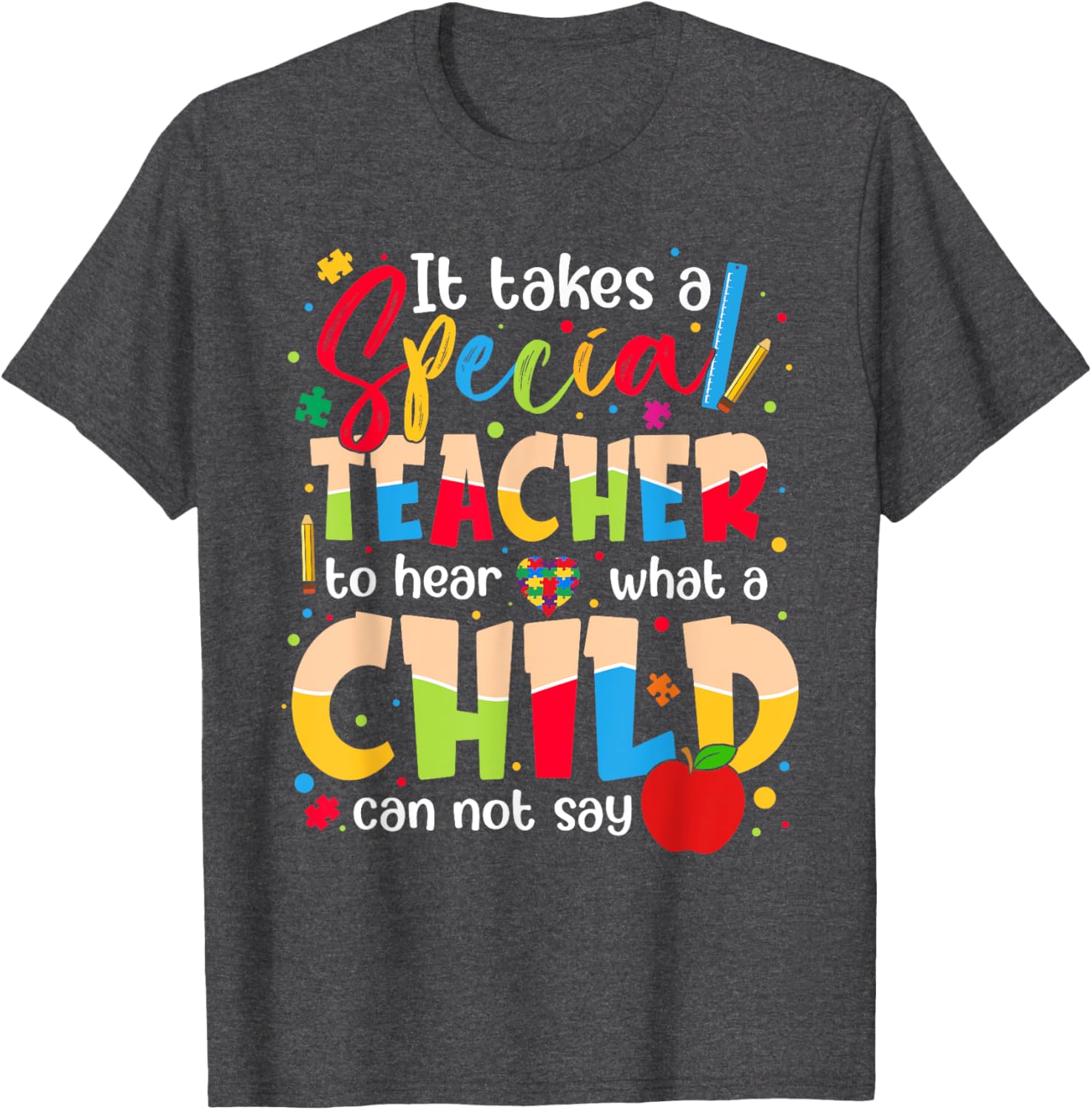 Autism Awareness T-Shirt for Kids It Takes A Special Teacher Design - 10
