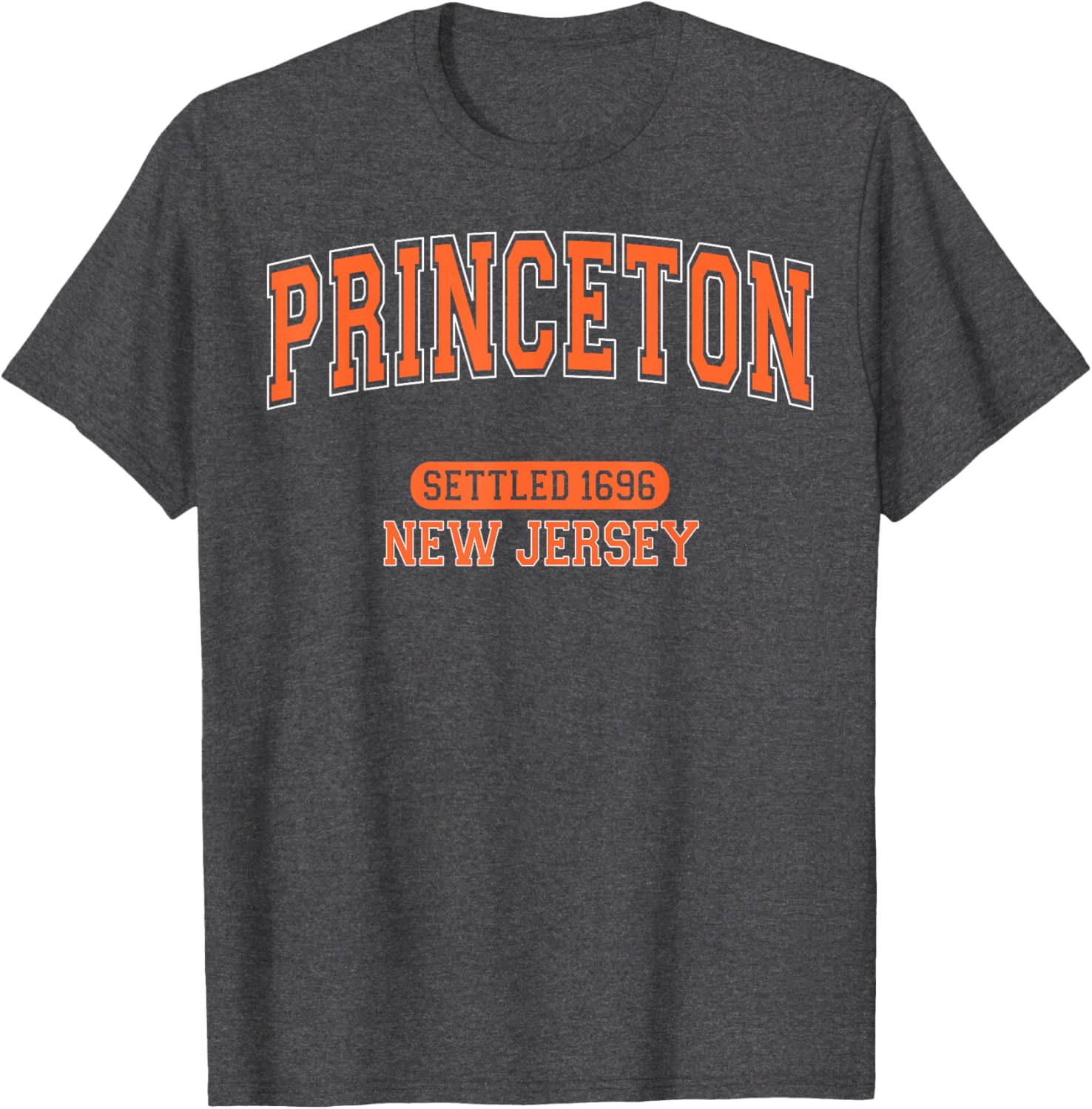 Vintage Arched Orange T-Shirt Celebrating Princeton New Jersey 1696 - 13