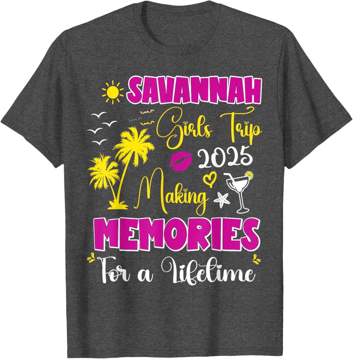 Savannah Girls Trip 2025 Summer Vacation T-Shirt for Women - 1