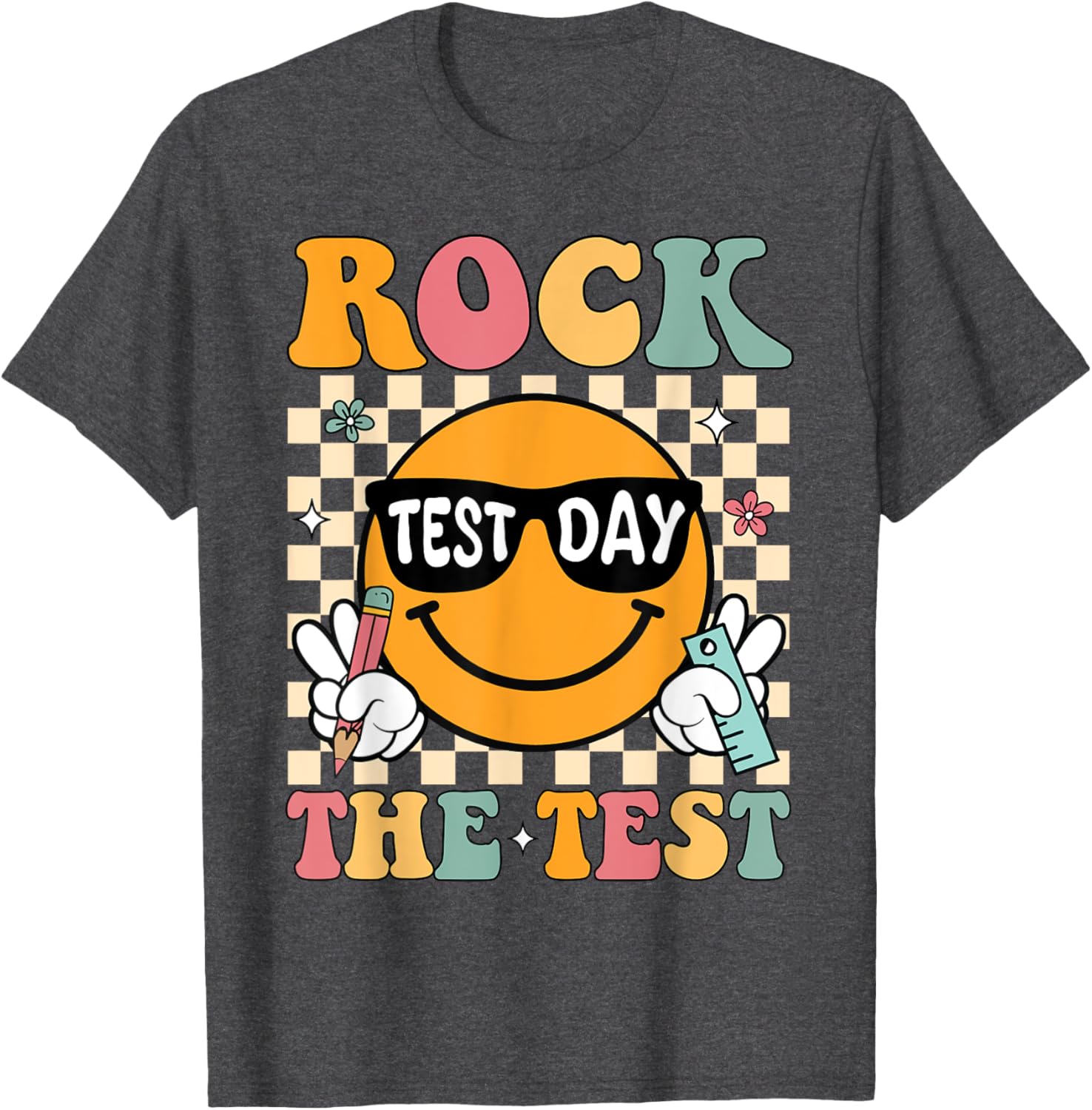 Test Day Rock The Test Teacher T-Shirt Motivational Gift for Educators - 27