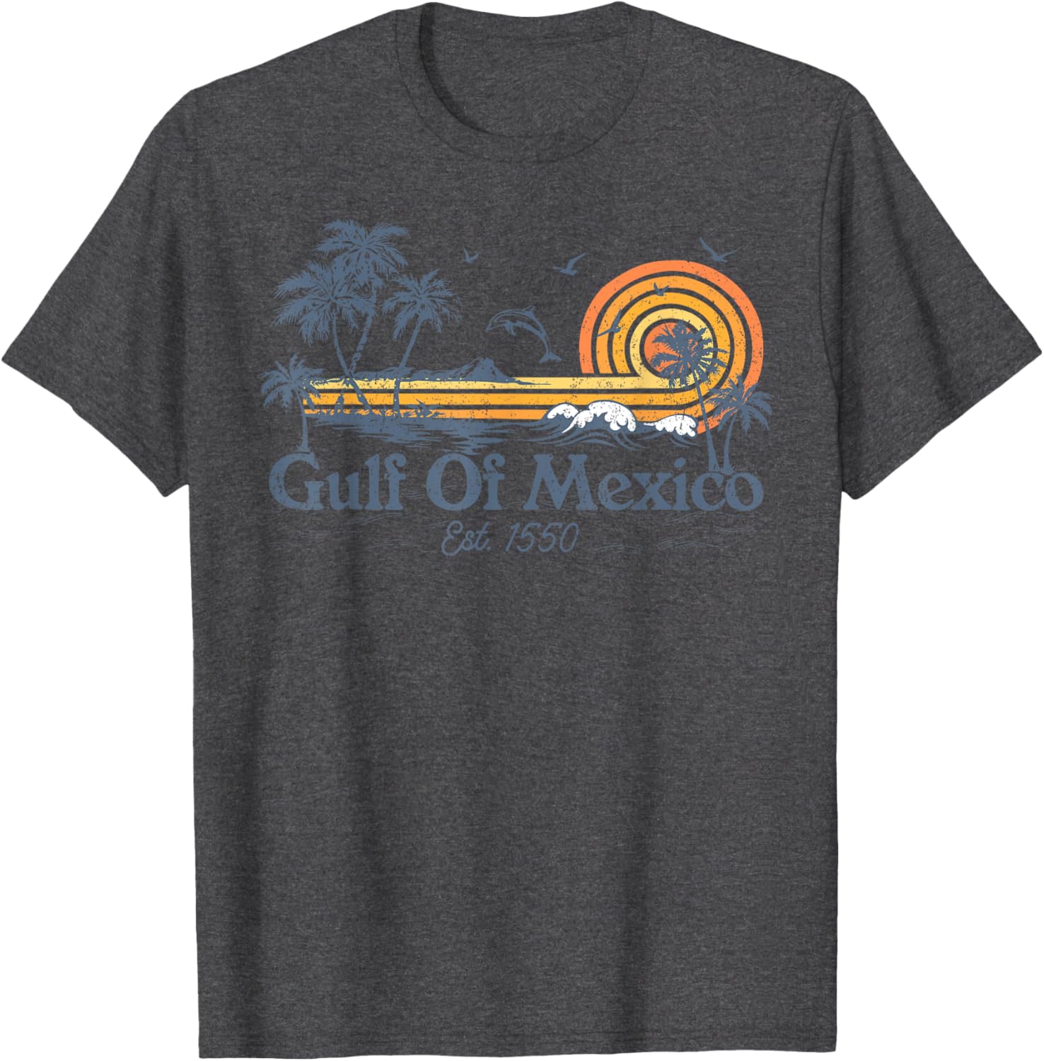 Gulf of Mexico Est 1550 Retro Vintage Beach T-Shirt for Beach Lovers - 20