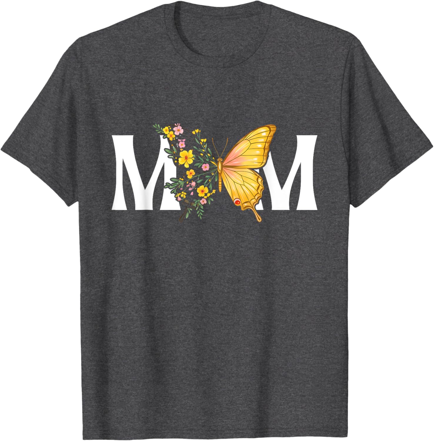 Cute Mother's Day Butterfly MOM Flower T-Shirt for Moms and Gifts - 4