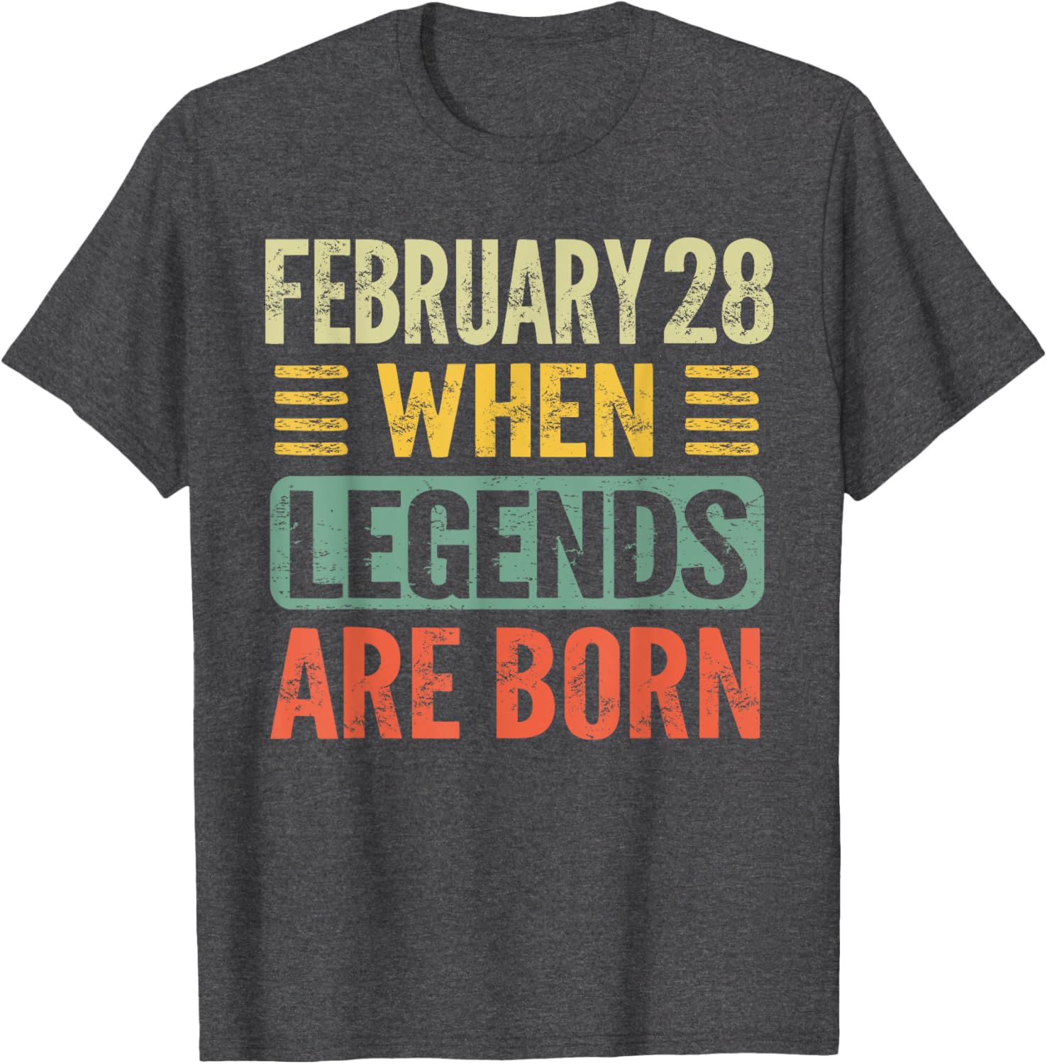 February 28 Legends Born Vintage T-Shirt for Birthday Celebration - 2
