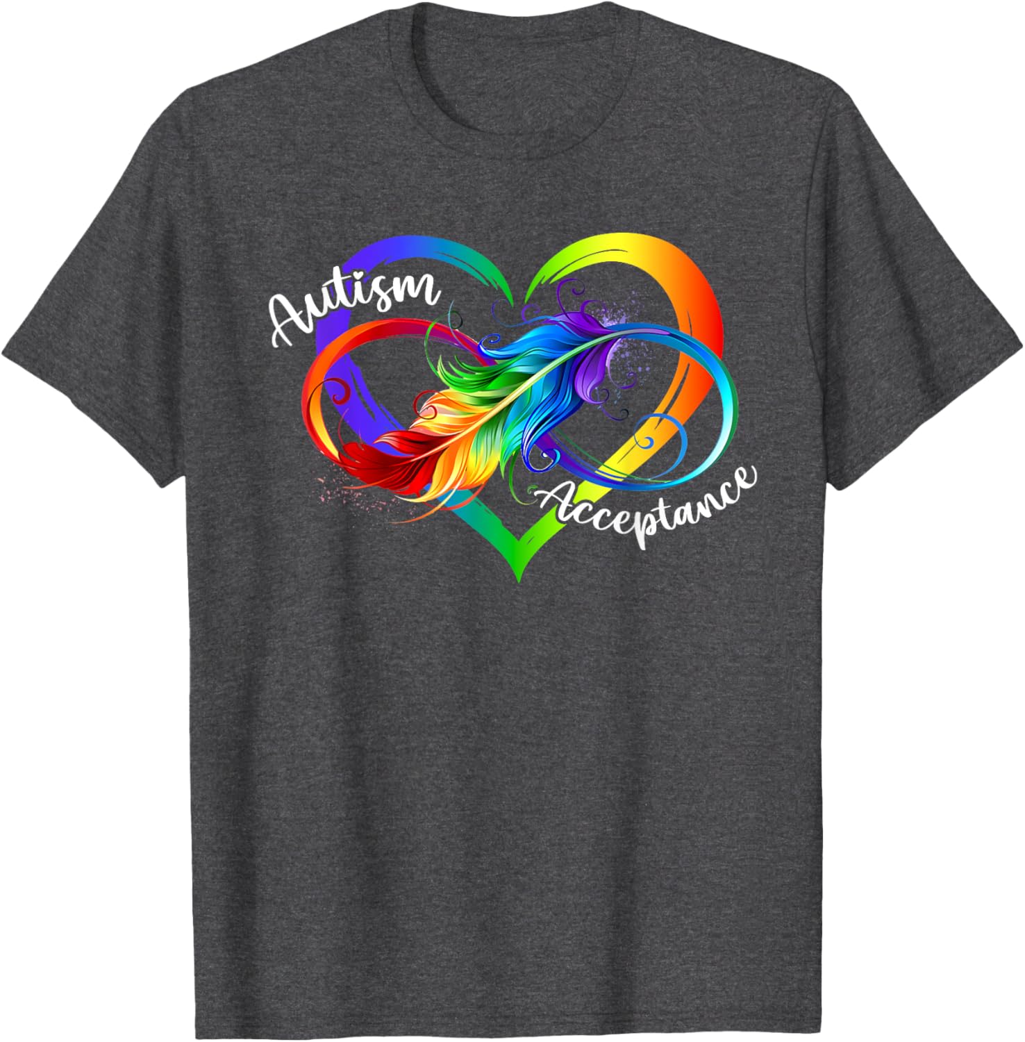 Autism Red Infinity Symbol T-Shirt for Women's Acceptance Fashion - 14