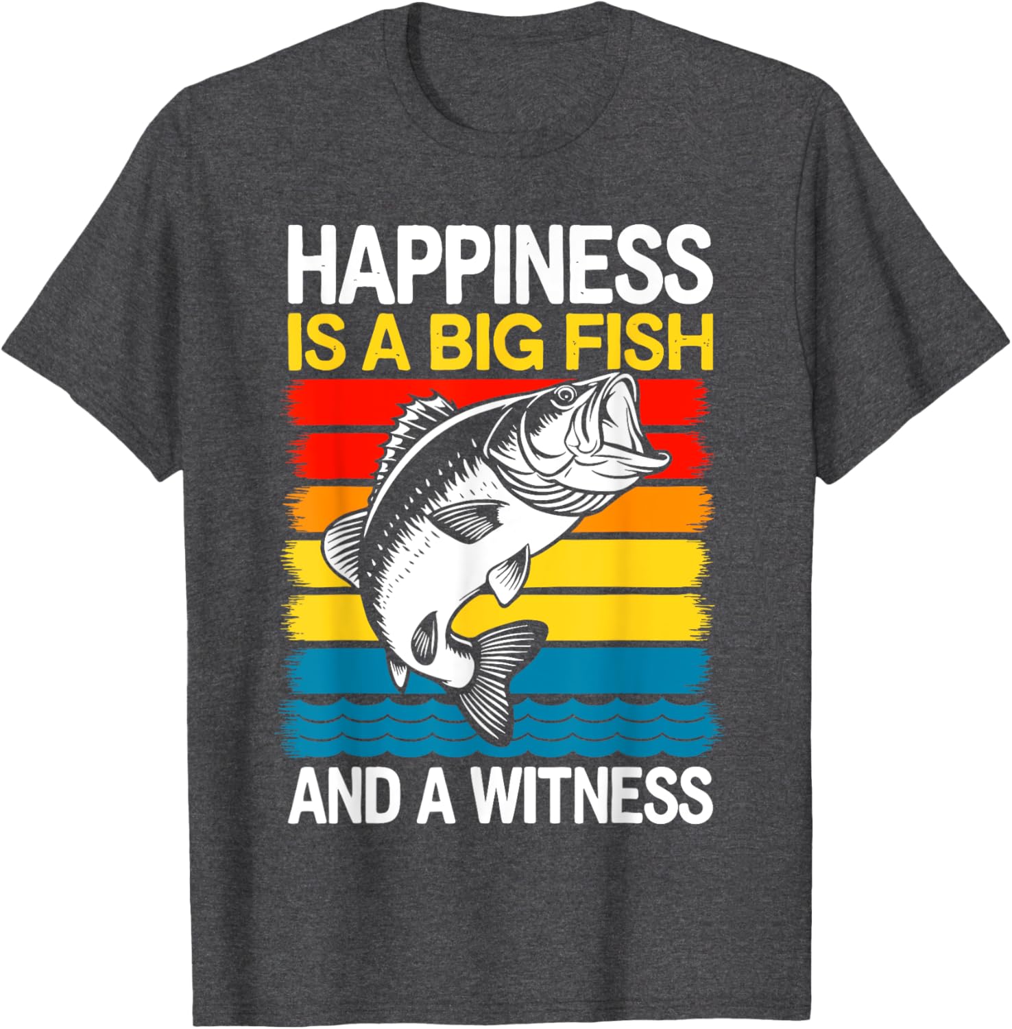 Catch the Joy: Big Fish and Witness Bass Fishing T-Shirt for Anglers - 3
