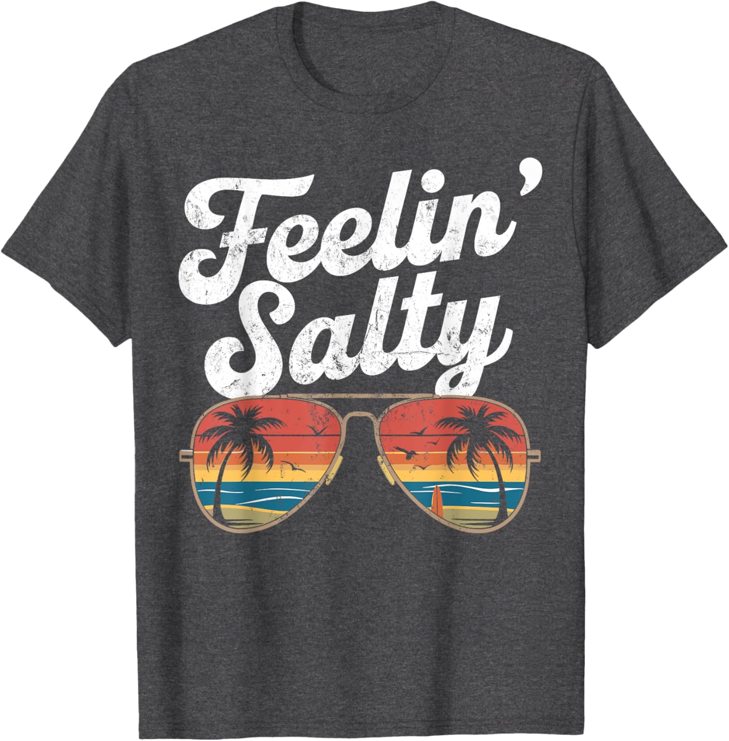 Funny Feelin Salty Vintage 70's Retro Beach Summer Vacation T-Shirt - 19