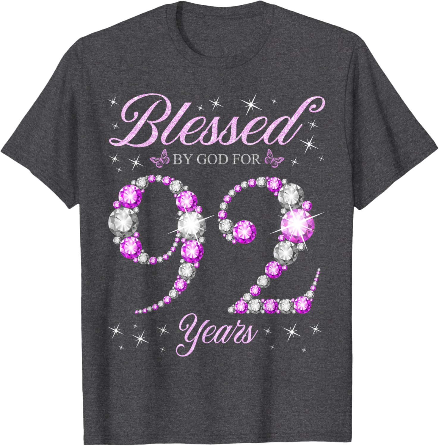 Blessed By God 92 Years Old Birthday Party T-Shirt for 92nd Celebration - 11