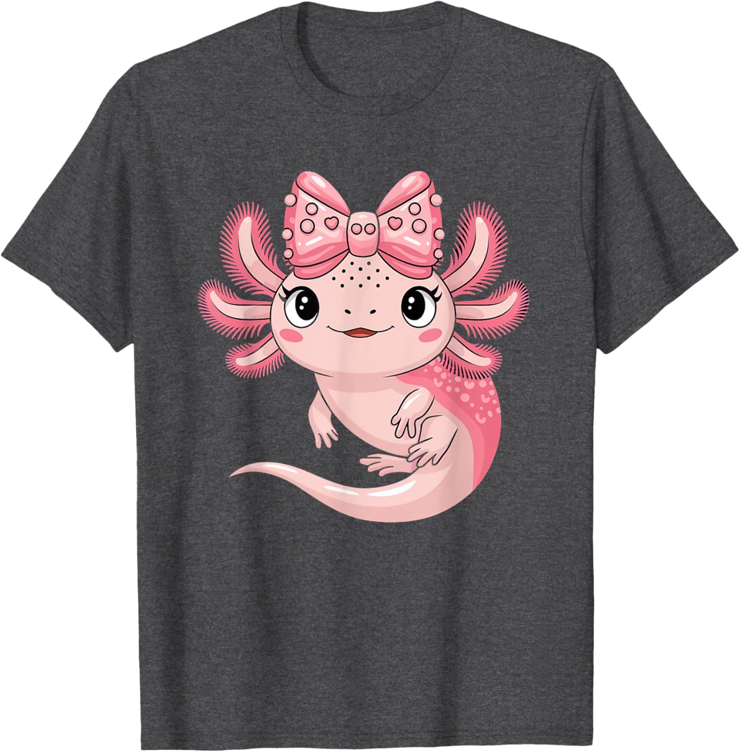 Cute Axolotl Girls Coquette Bow T-Shirt for Axolotl Lovers - 14