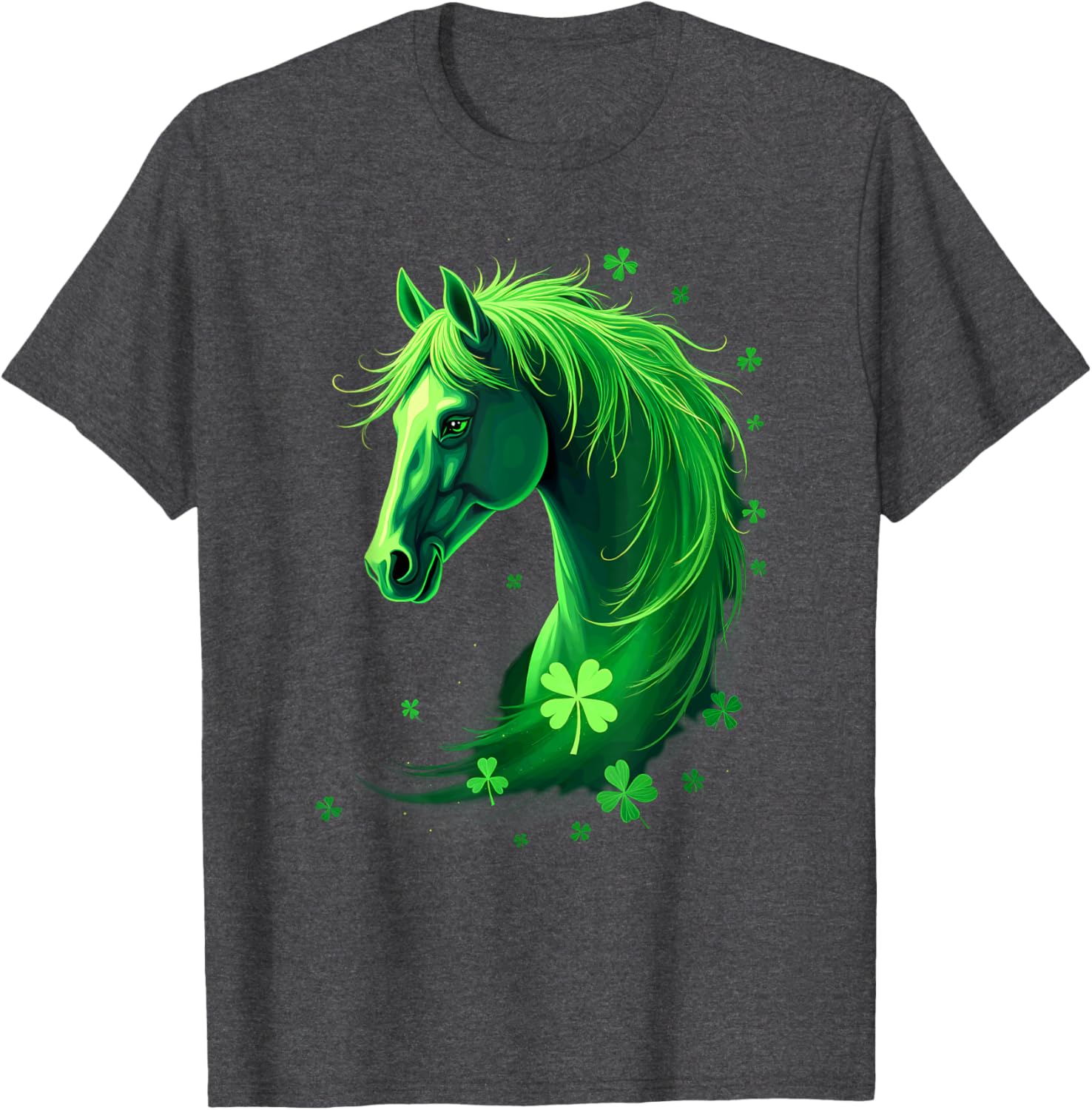 St Patrick's Day Horse Shamrocks T-Shirt for Festive Celebrations - 1