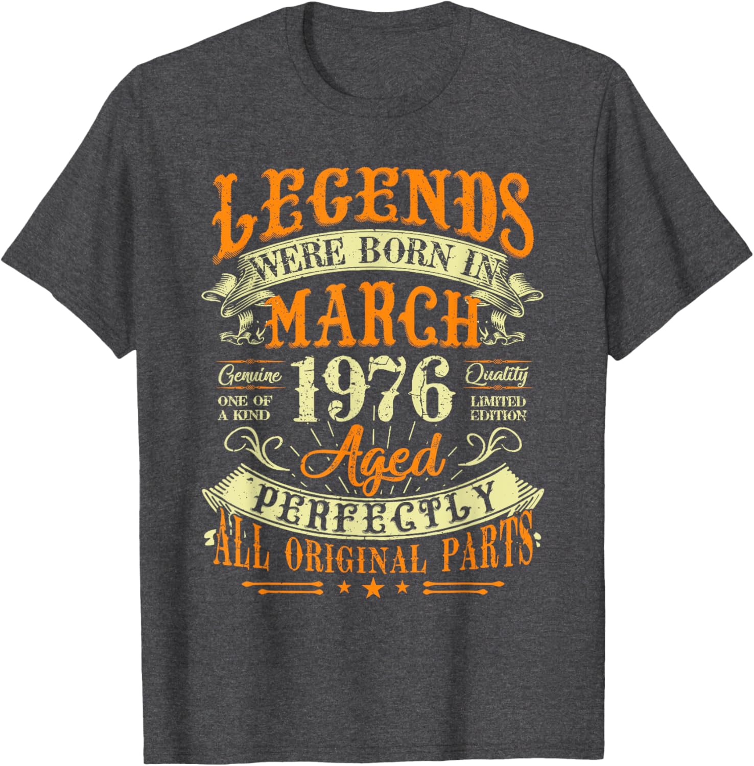 49th Birthday Gift T-Shirt for Legends Born in March 1976 - 14