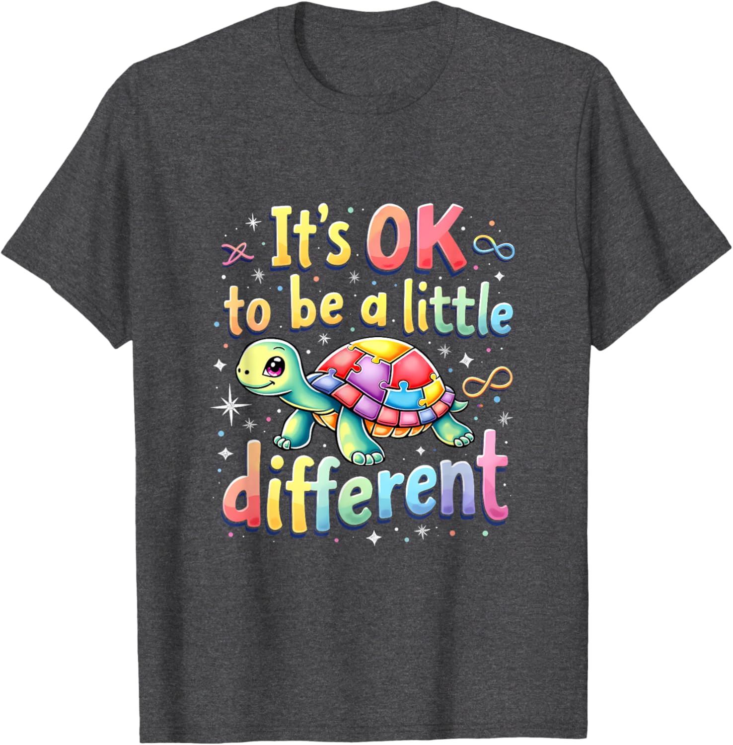 Autism Awareness Turtle T-Shirt It's Okay to Be Different Fun Tee - 3